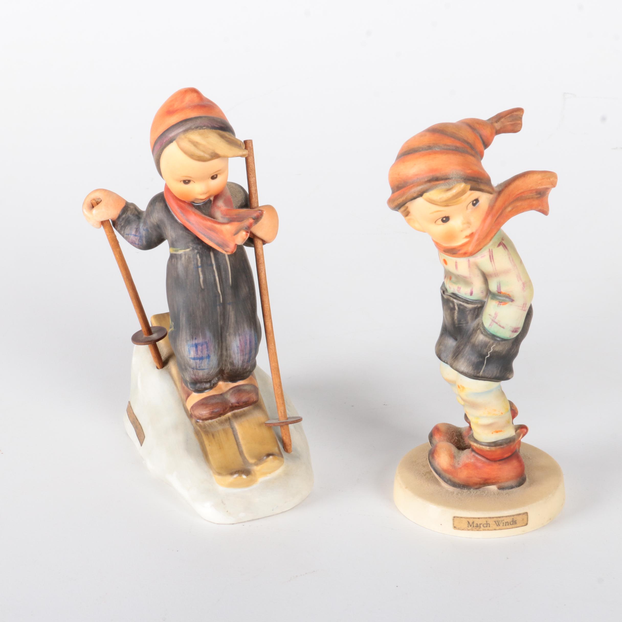 Porcelain Hummel Figurines Featuring "March Winds"