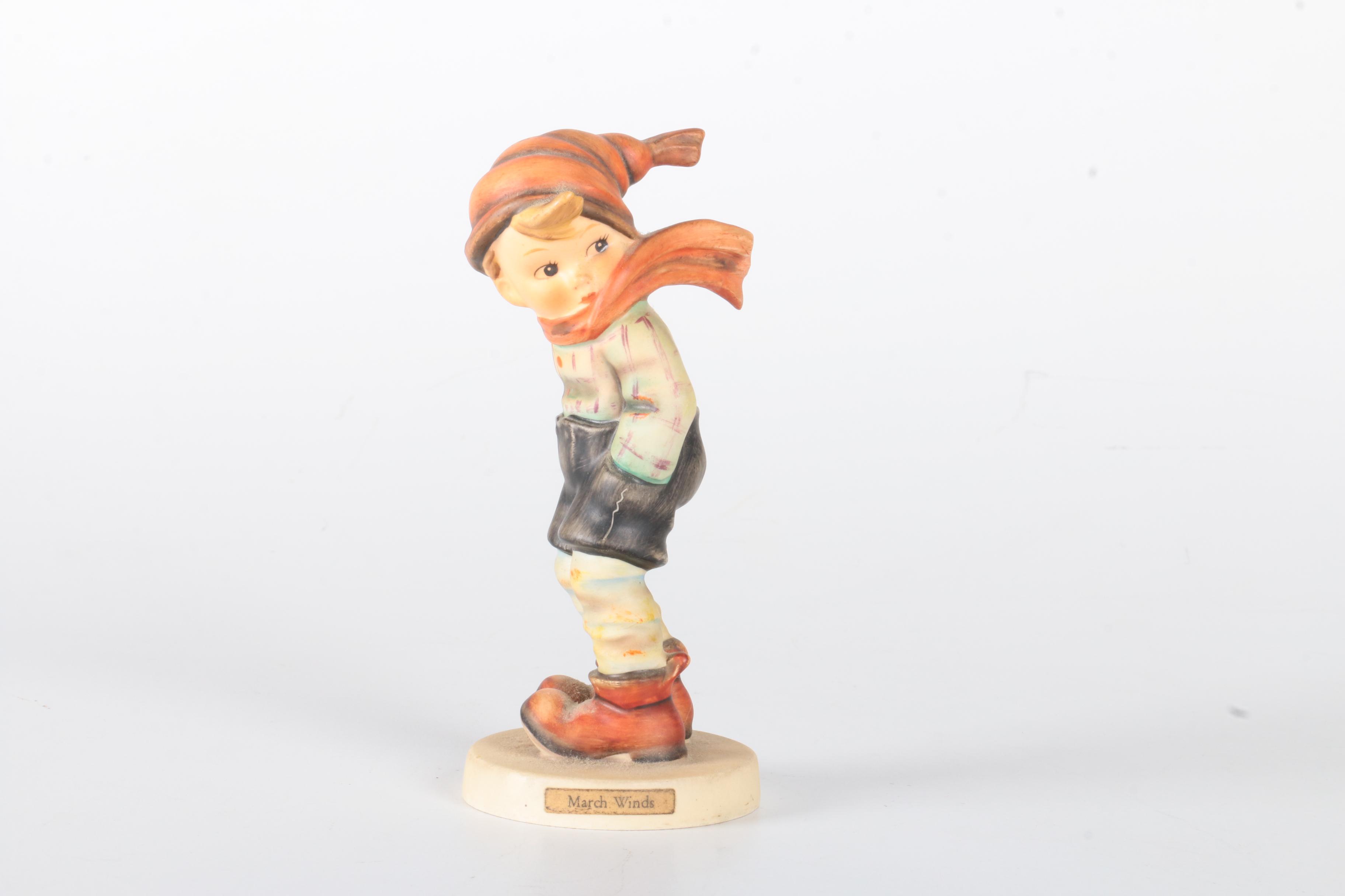 Porcelain Hummel Figurines Featuring "March Winds"