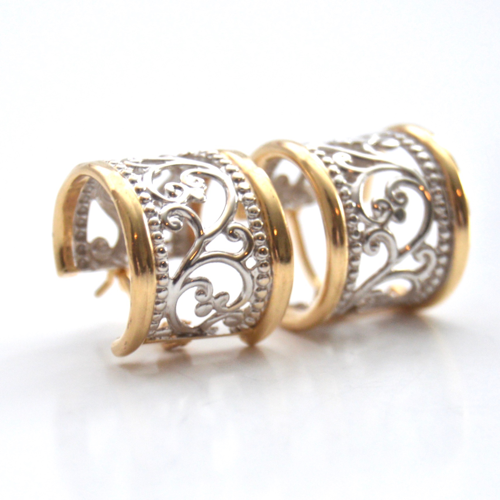 14K Gold Filigree Earrings