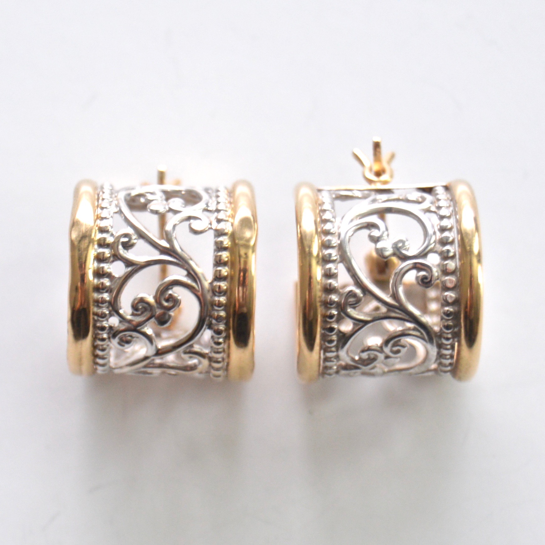 14K Gold Filigree Earrings