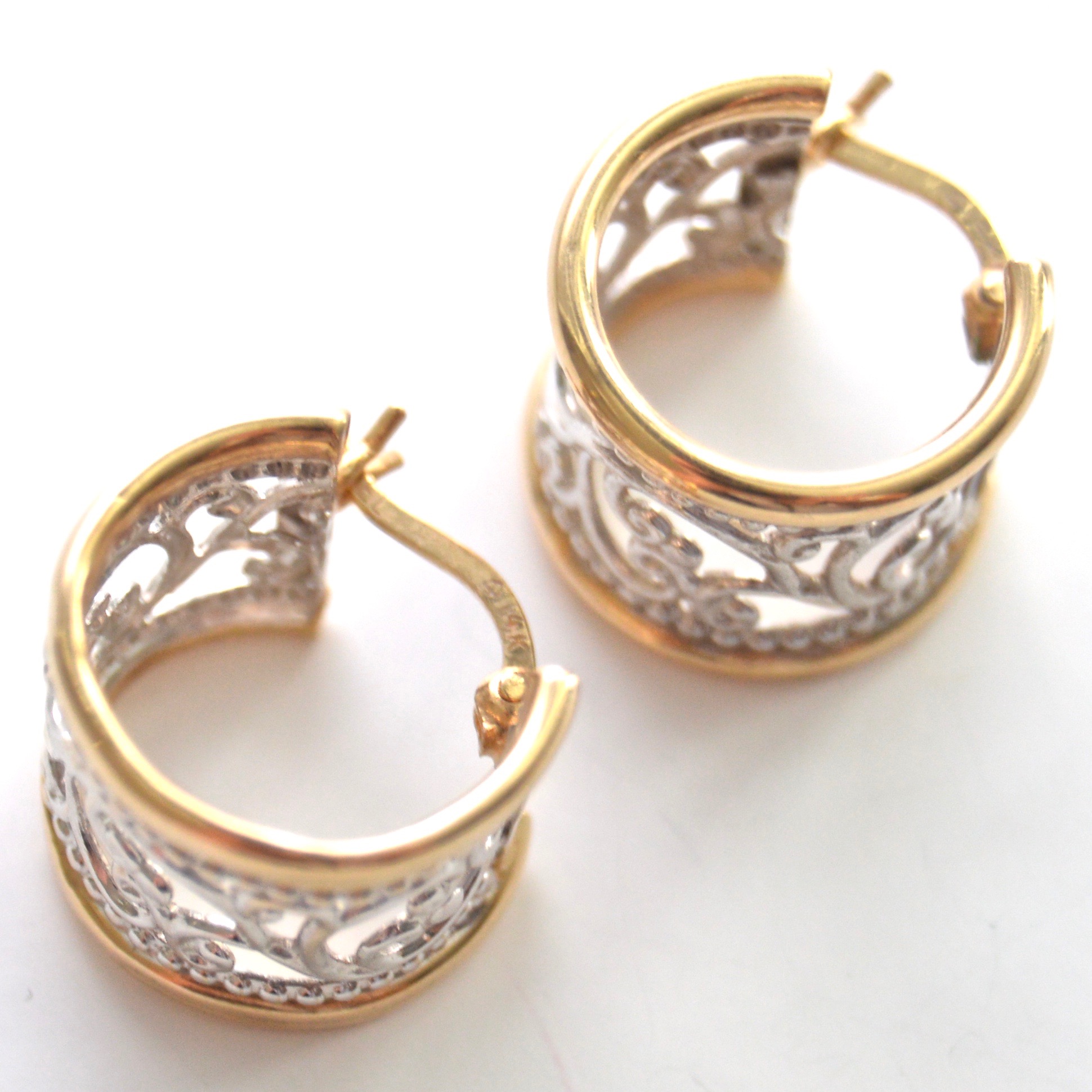 14K Gold Filigree Earrings