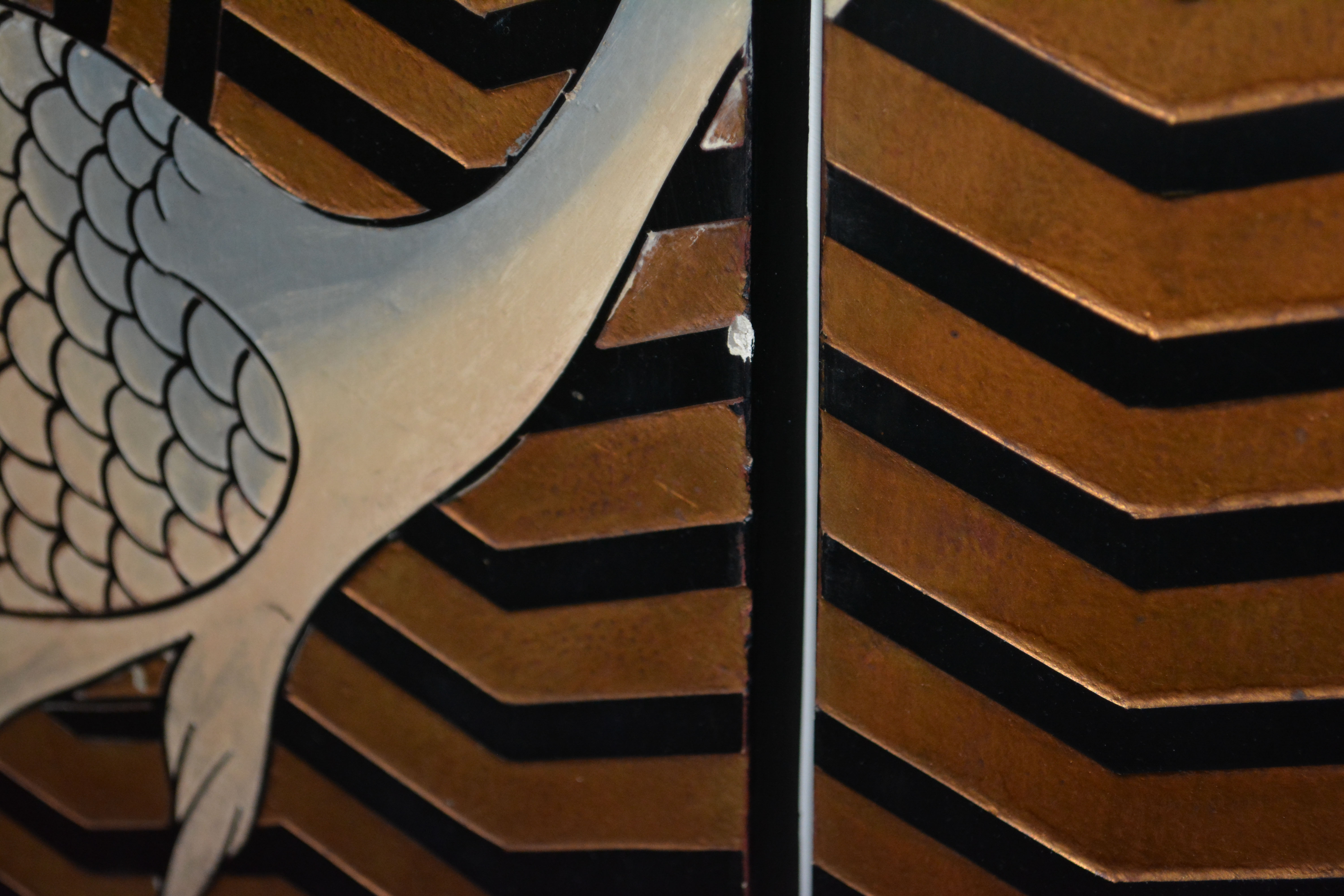 White Crane Motif Room Screen