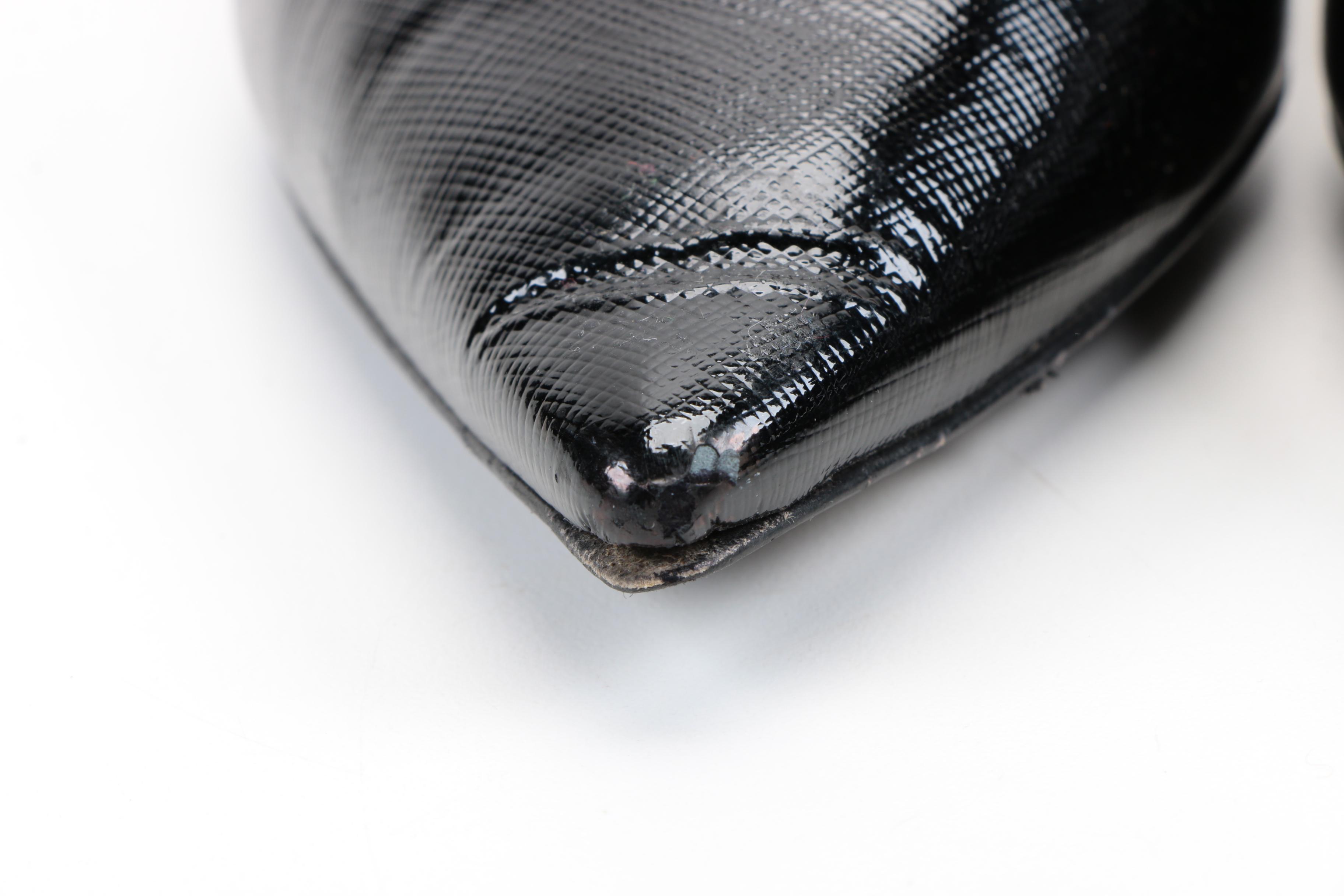 Prada Patent Saffiano Leather Heels