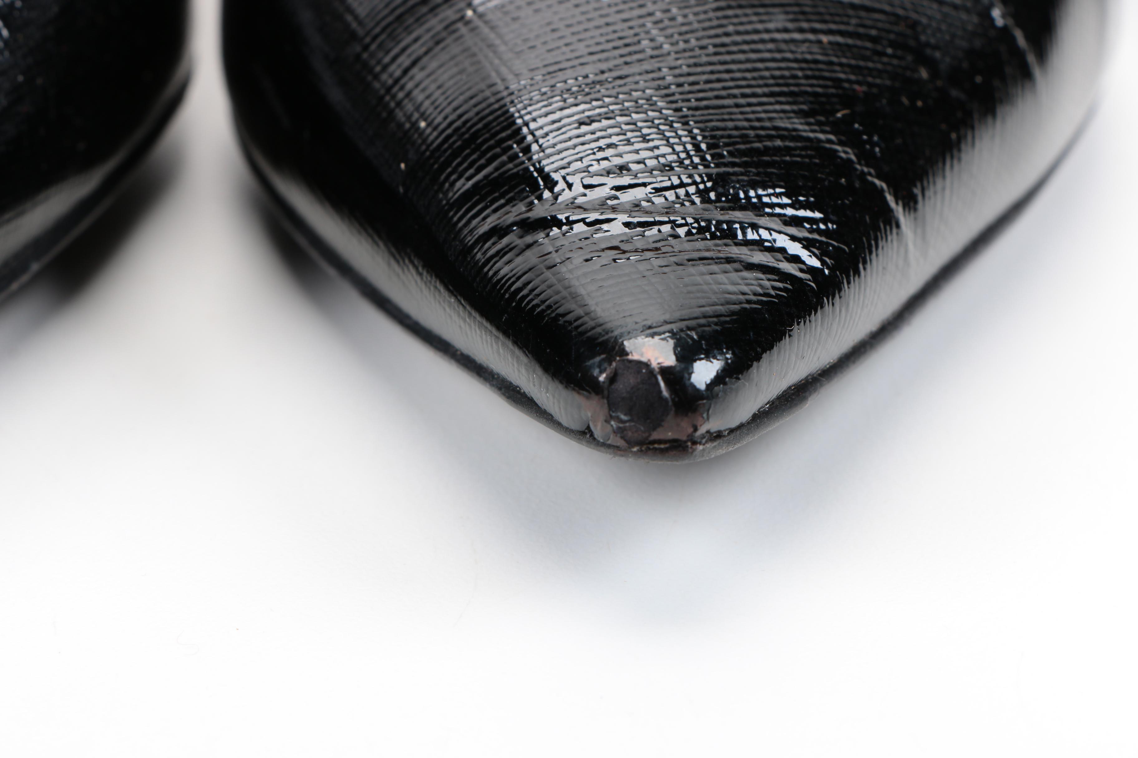 Prada Patent Saffiano Leather Heels