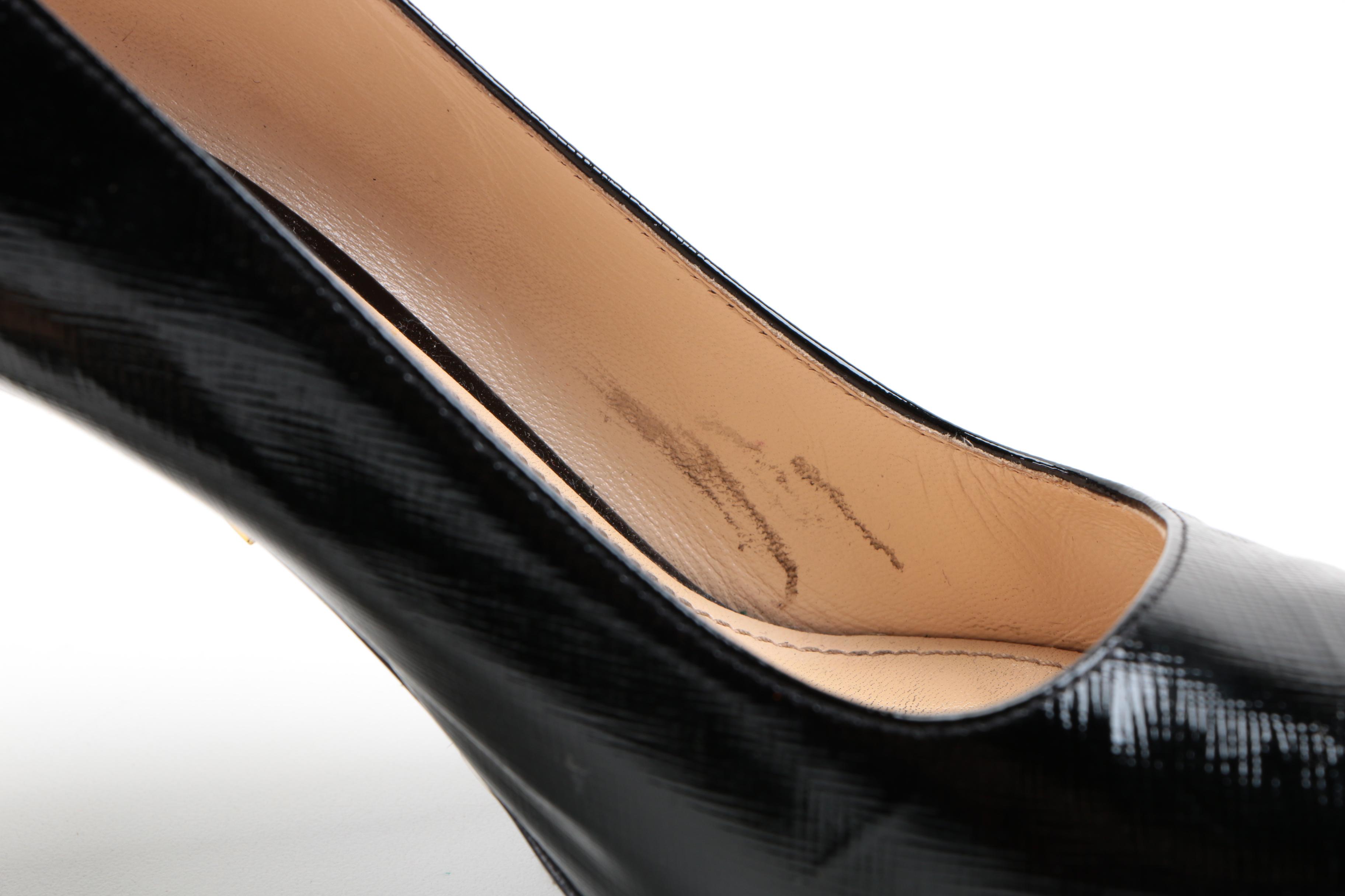 Prada Patent Saffiano Leather Heels