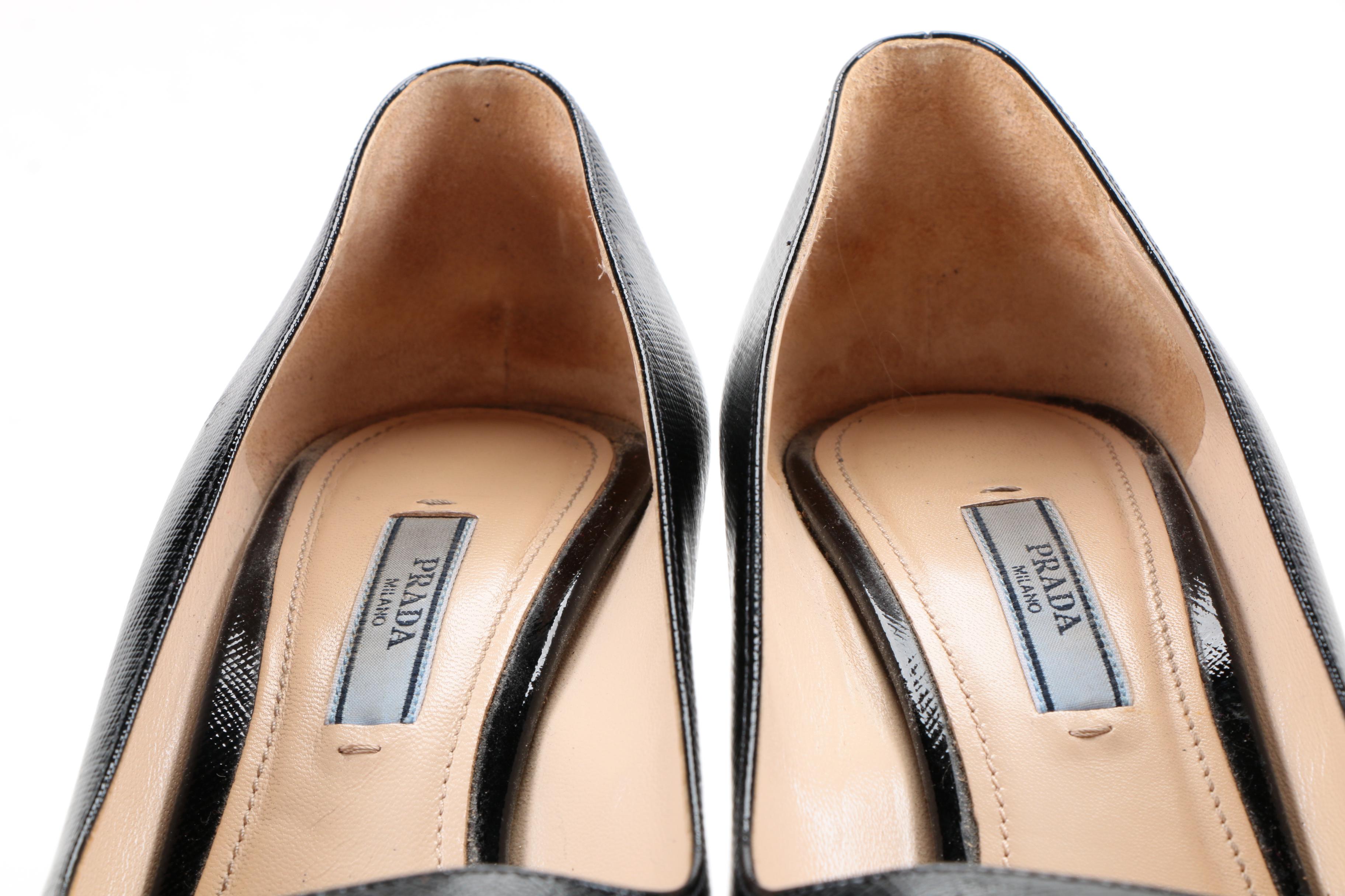 Prada Patent Saffiano Leather Heels