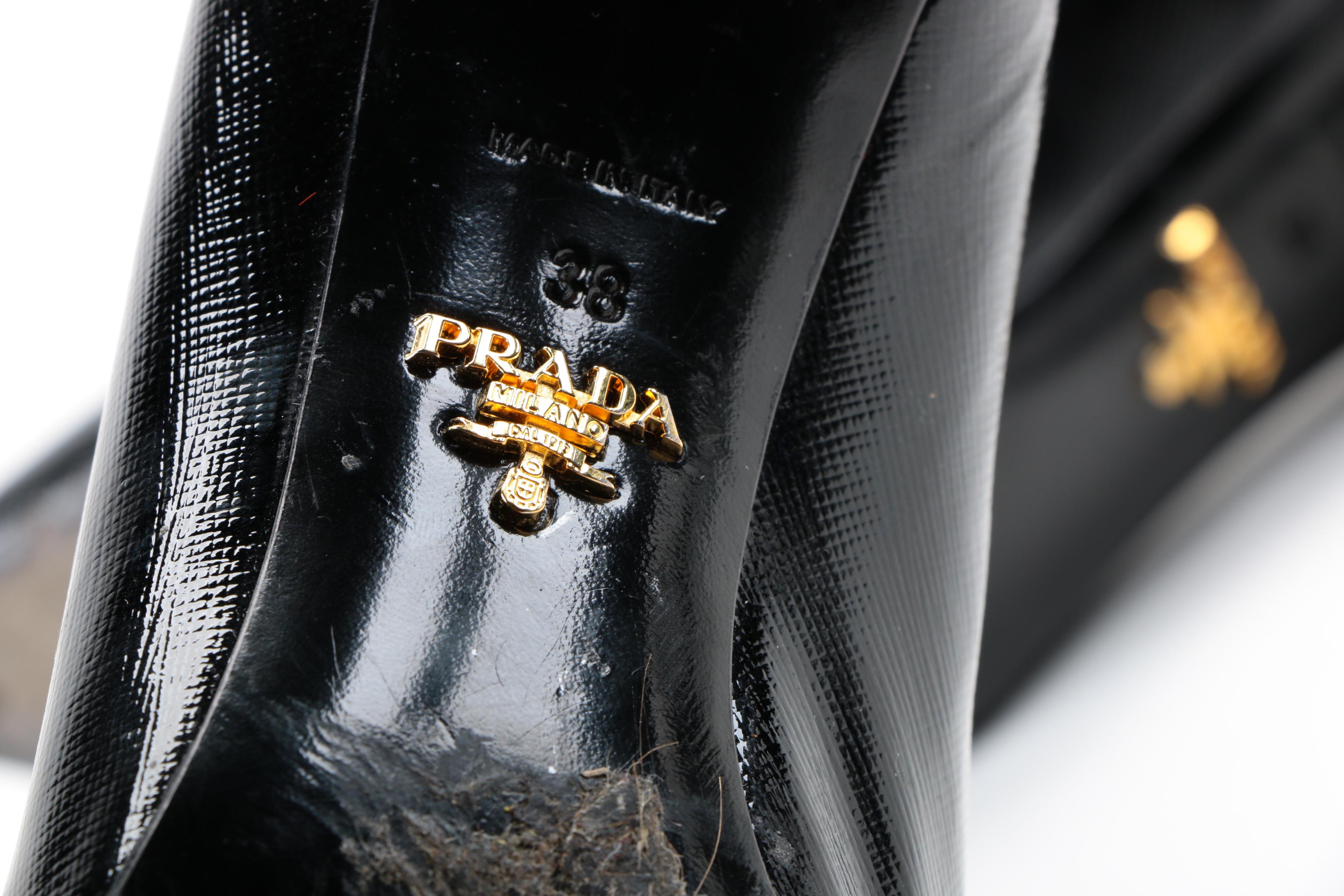 Prada Patent Saffiano Leather Heels