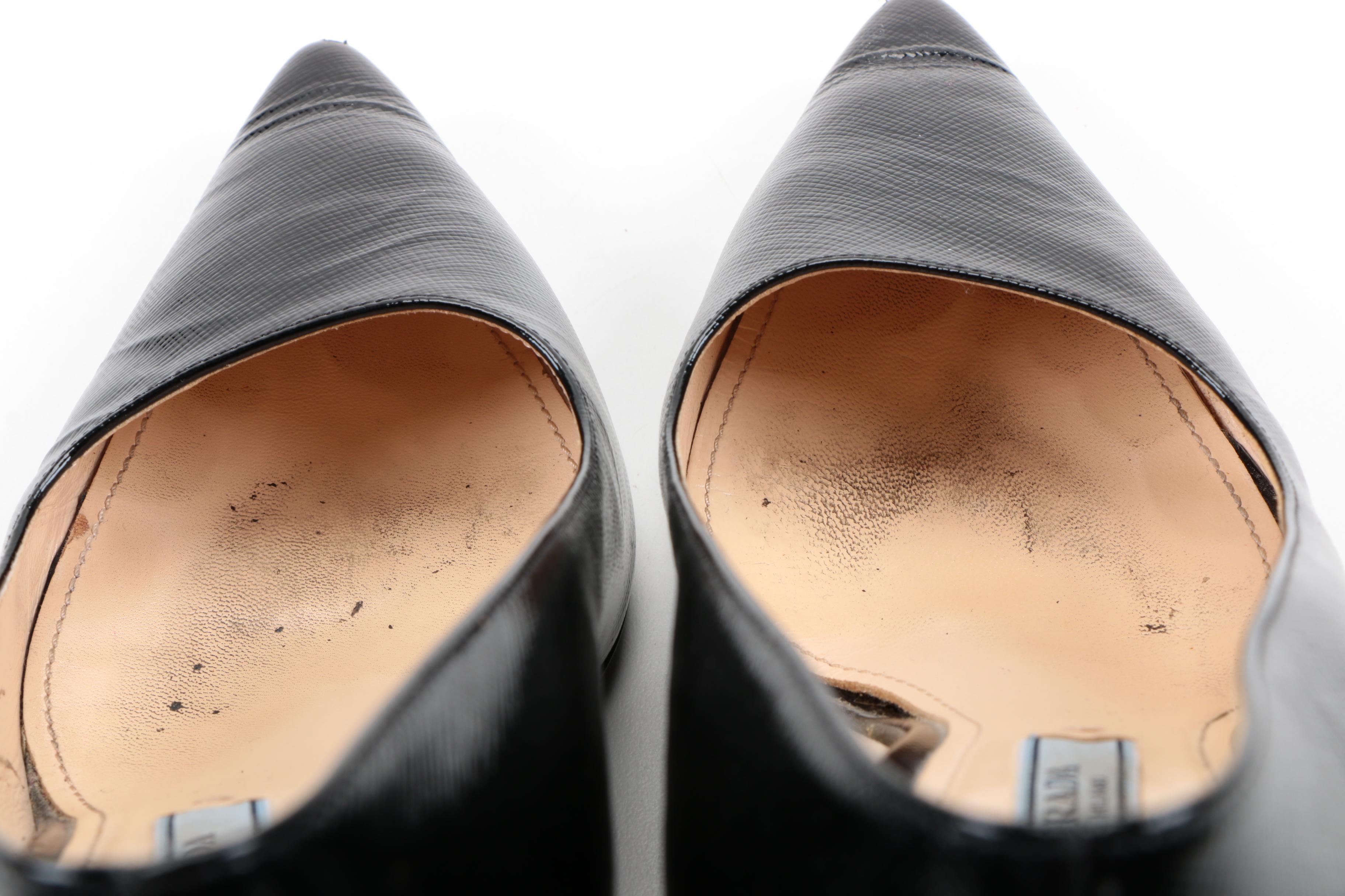 Prada Patent Saffiano Leather Heels