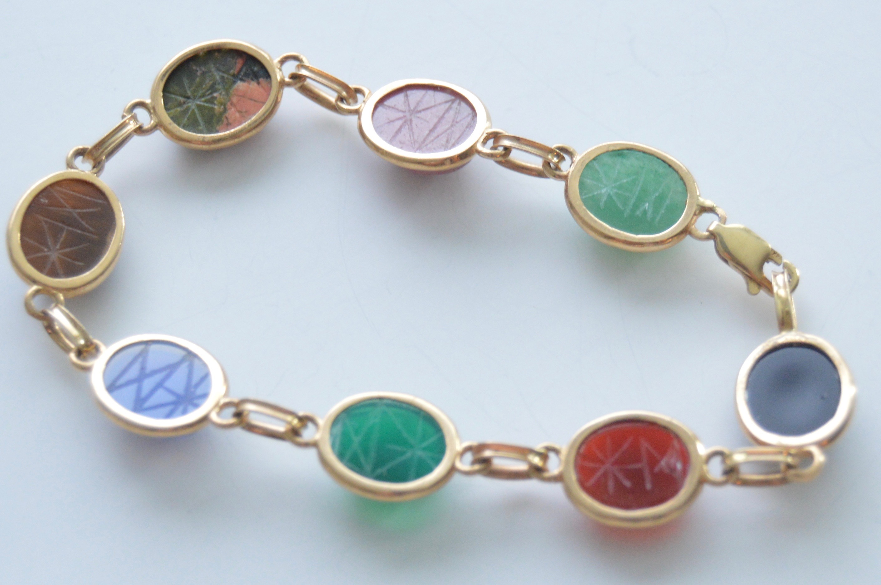 14K Gold Multi-Gemstone Bracelet