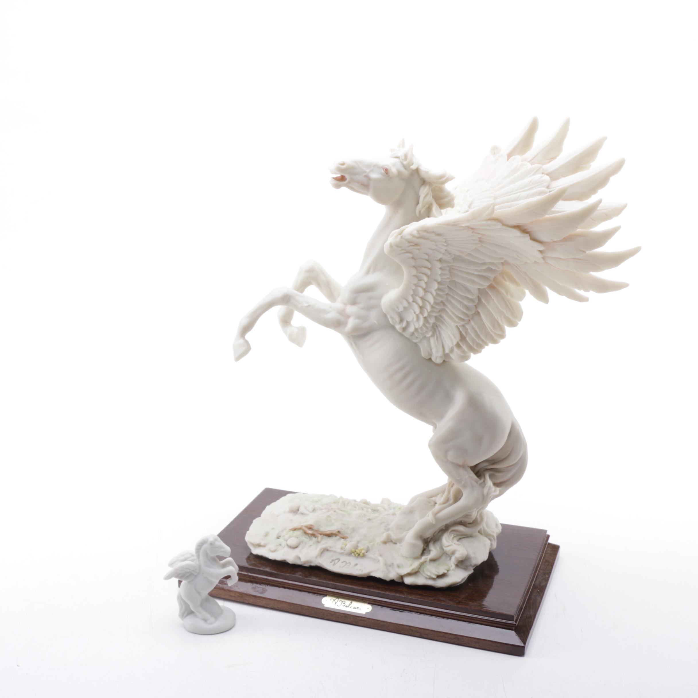 Reproduction Resin Sculpture of Pegasus After A. Belcari and Miniature Figurine