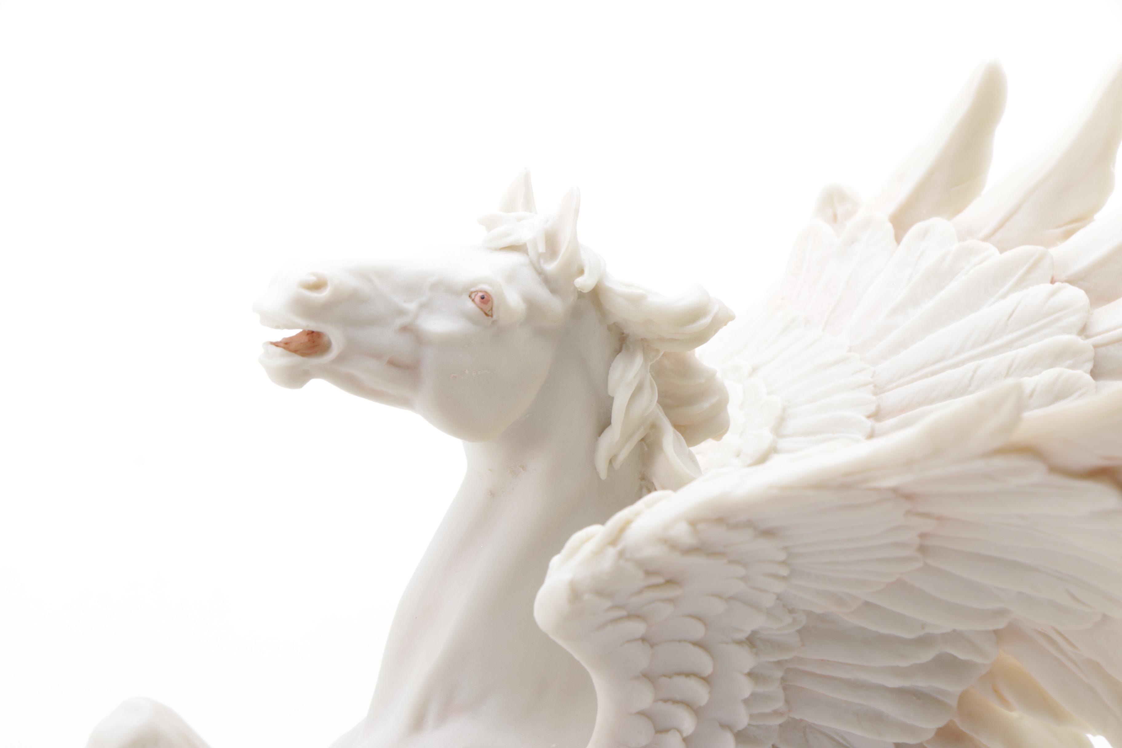 Reproduction Resin Sculpture of Pegasus After A. Belcari and Miniature Figurine