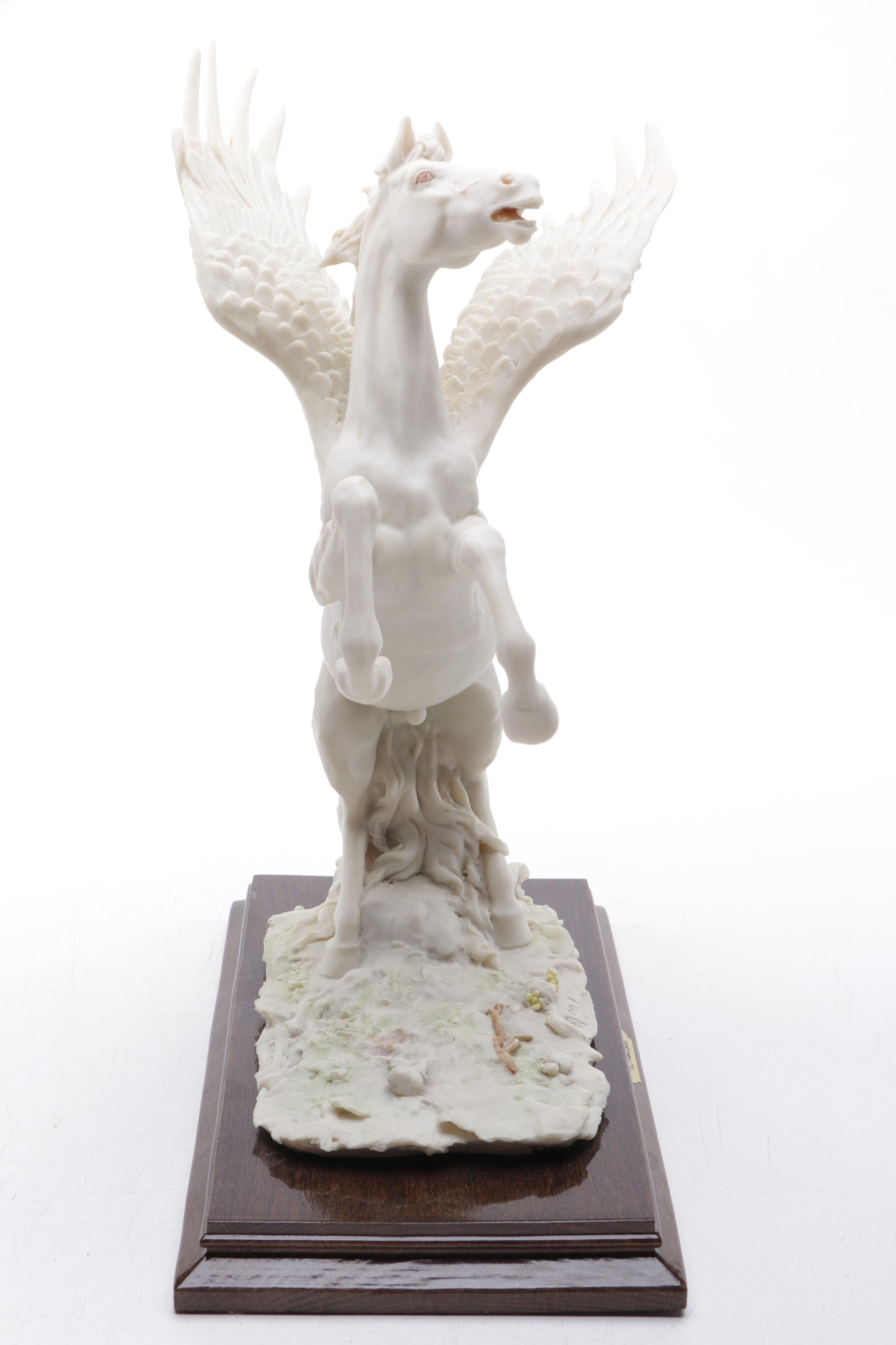 Reproduction Resin Sculpture of Pegasus After A. Belcari and Miniature Figurine