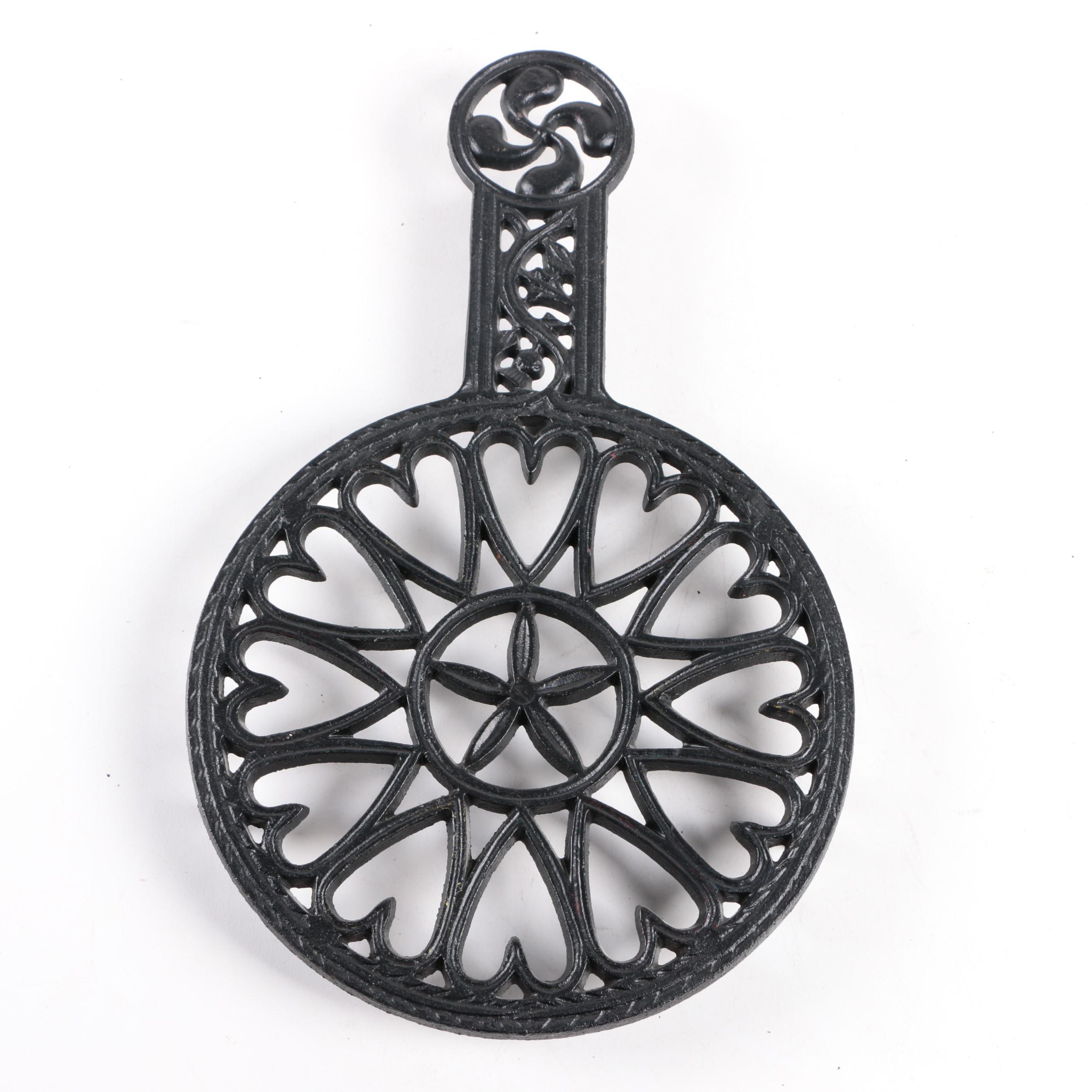 Vintage Cast Iron Trivets Including John Zimmerman Harner