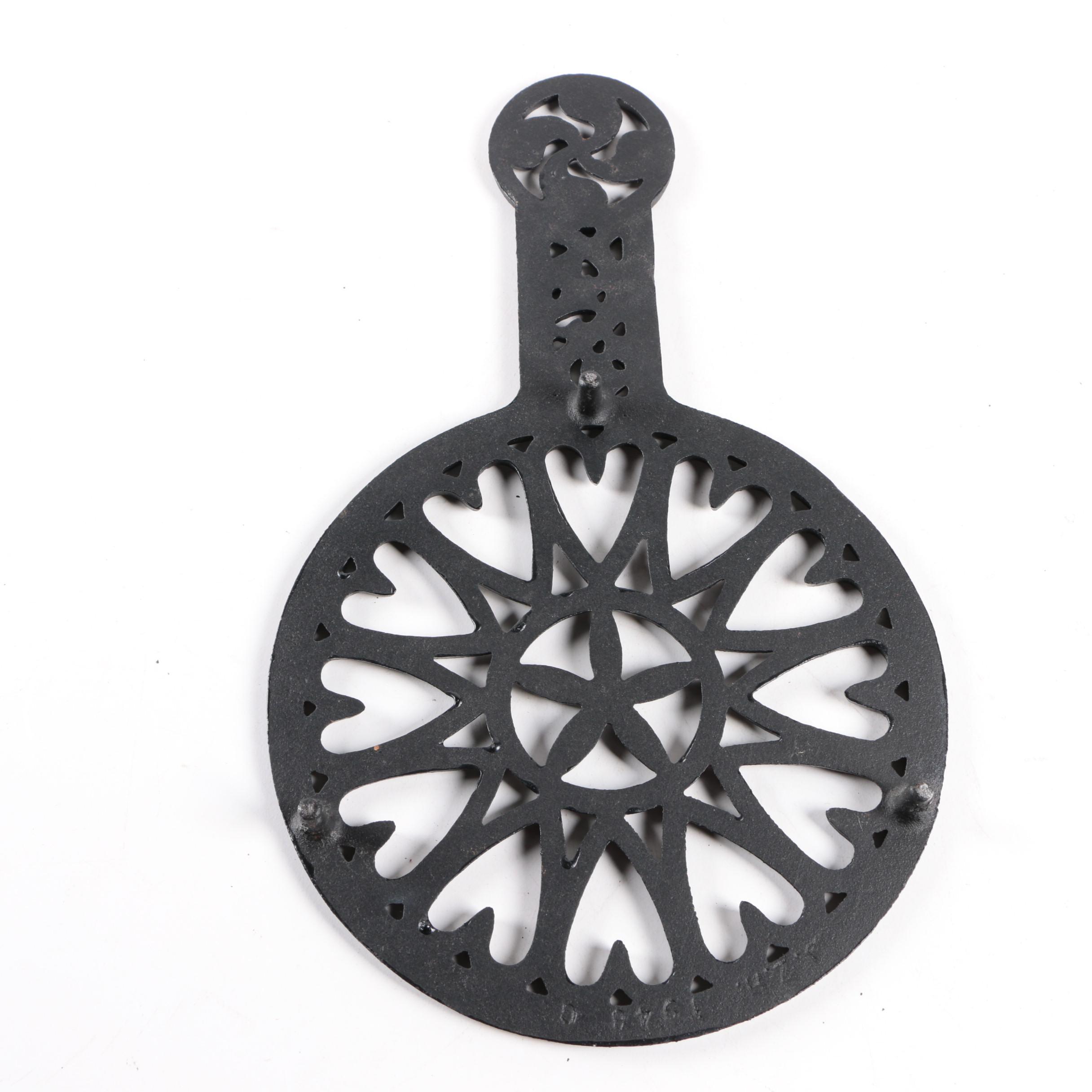 Vintage Cast Iron Trivets Including John Zimmerman Harner