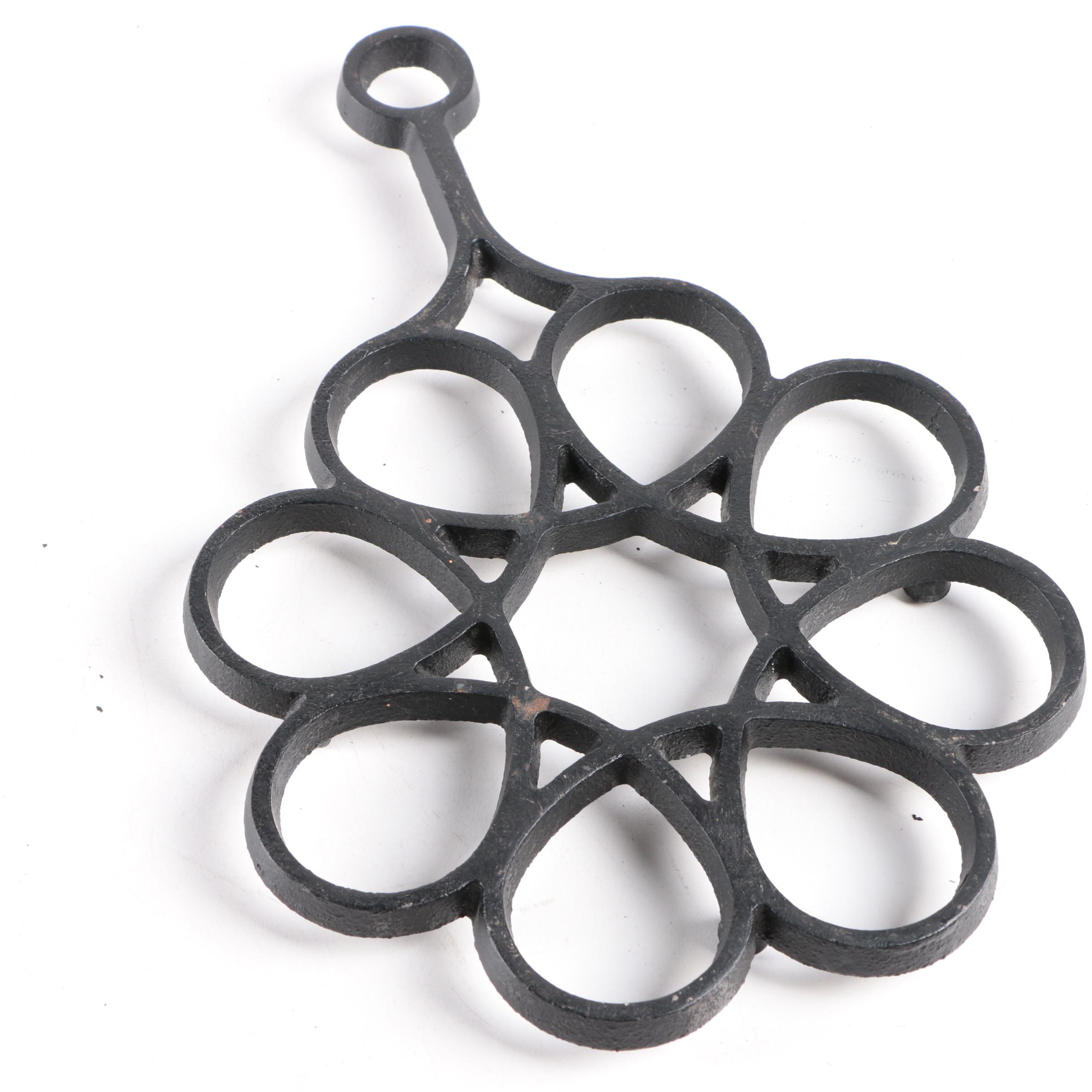 Vintage Cast Iron Trivets Including John Zimmerman Harner