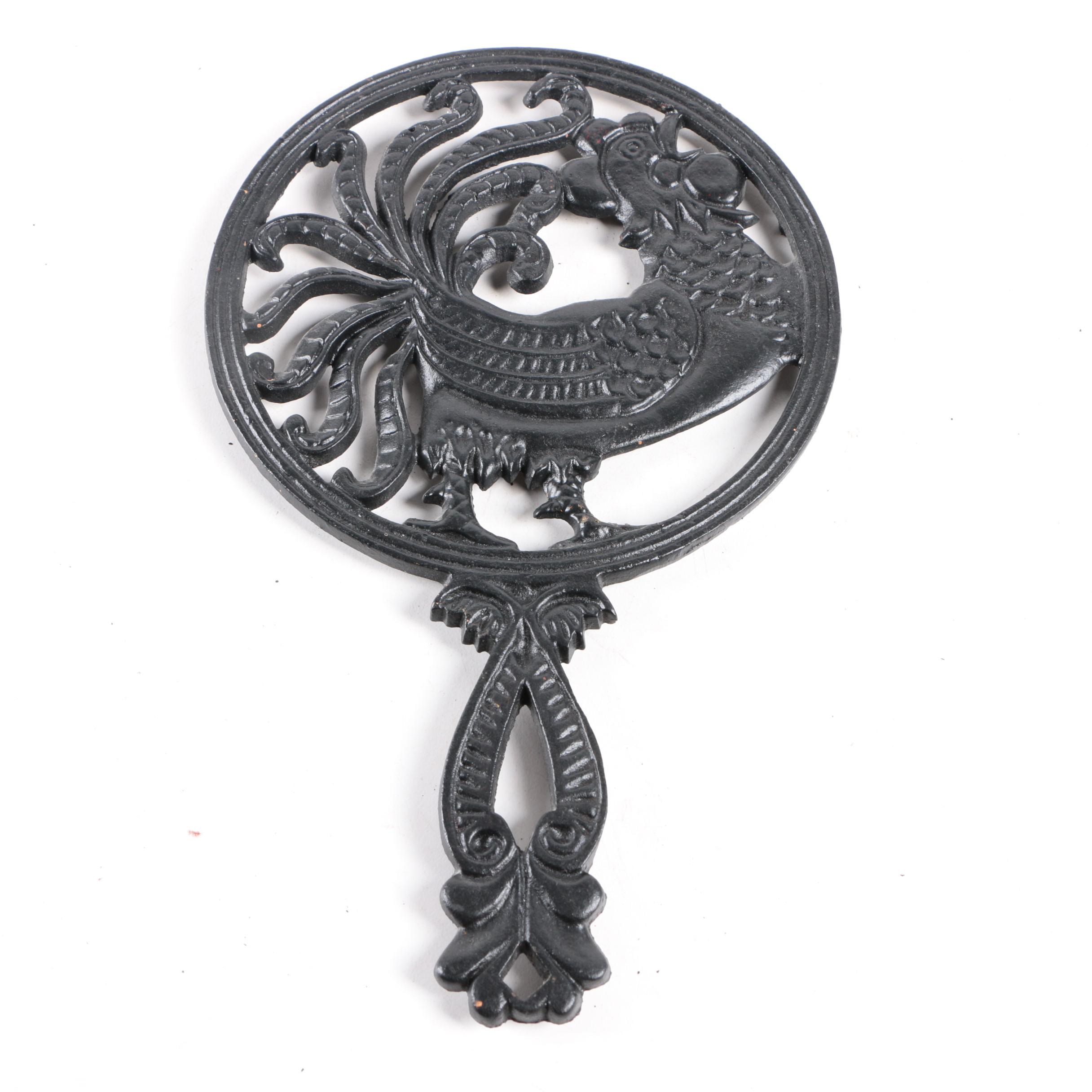 Vintage Cast Iron Trivets Including John Zimmerman Harner