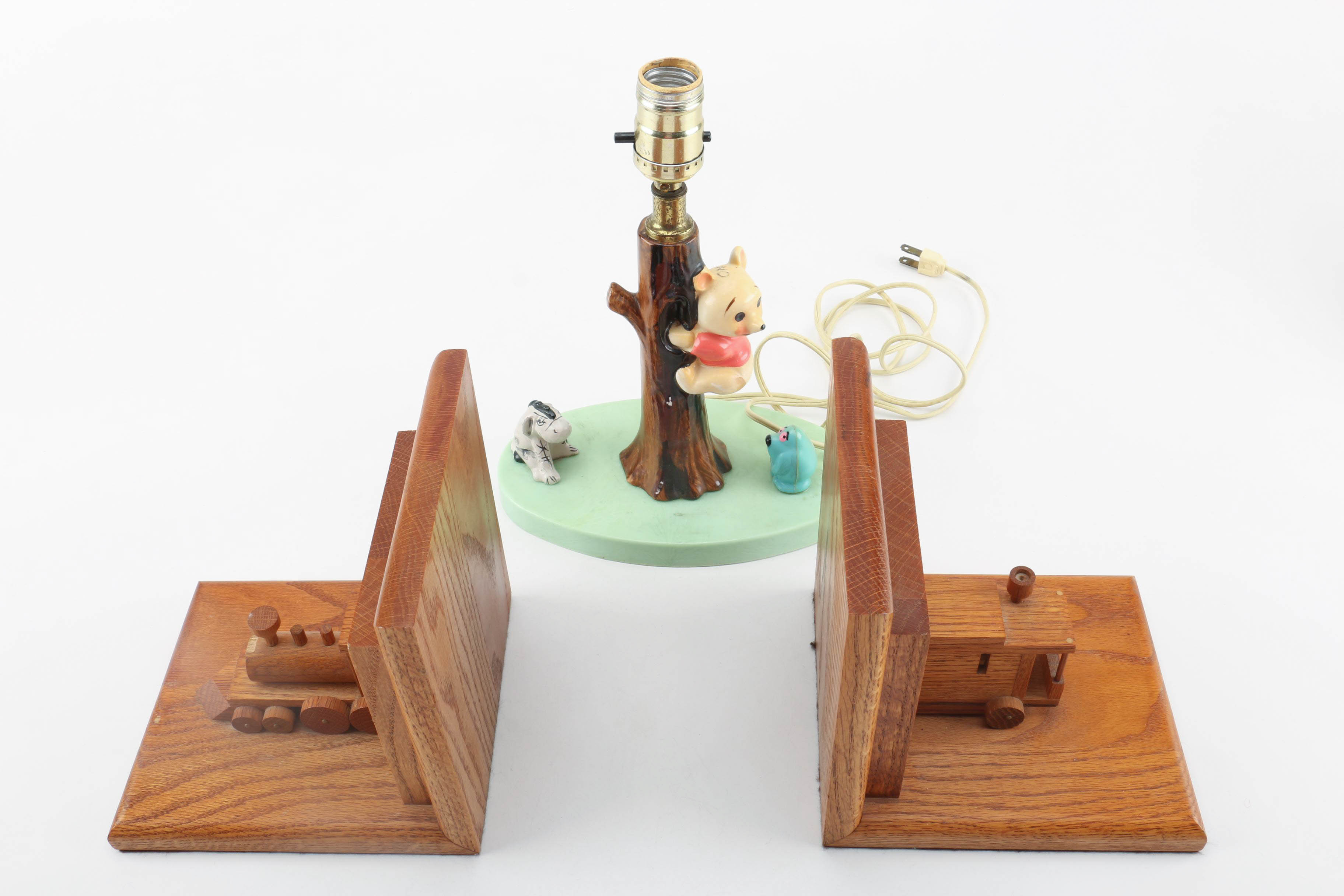 Winnie the Pooh Desk Lamp and Train Bookends