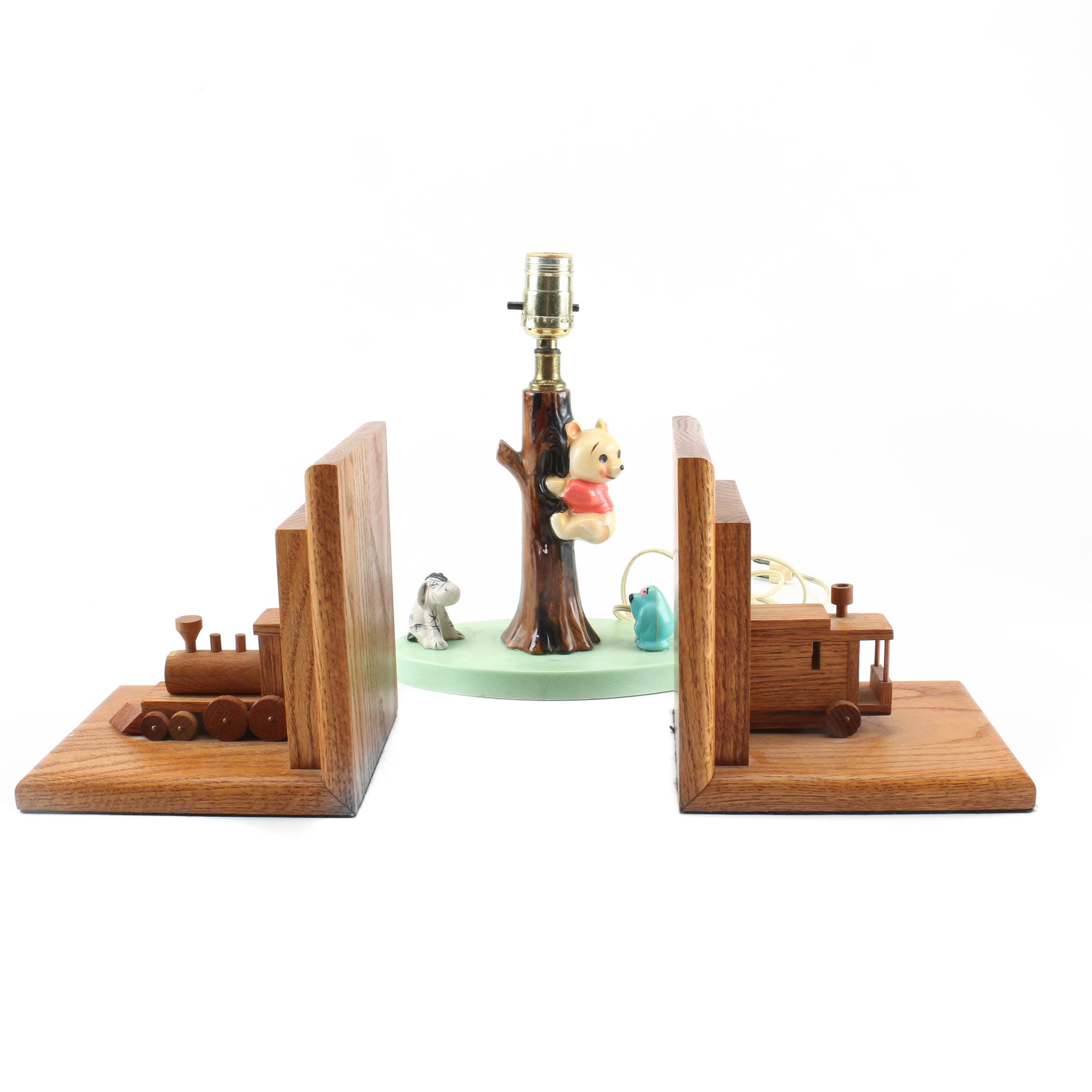 Winnie the Pooh Desk Lamp and Train Bookends