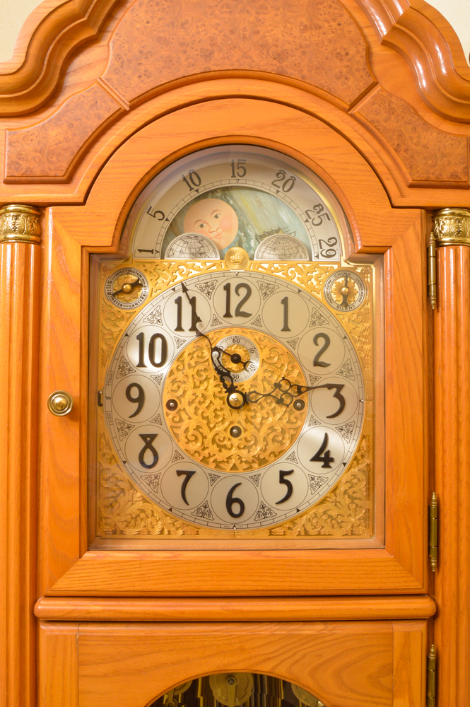 King Arthur Clock Company Oak Grandfather Clock
