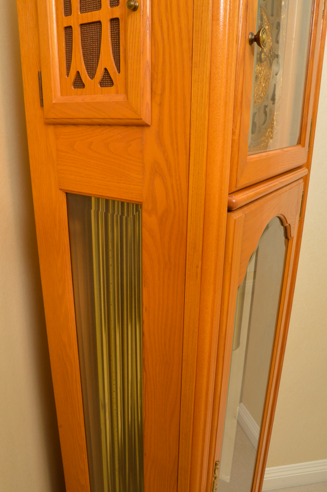 King Arthur Clock Company Oak Grandfather Clock