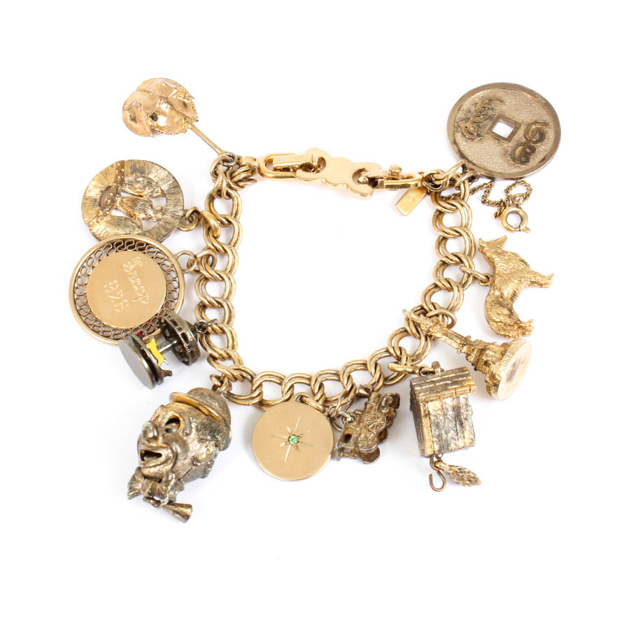Vintage Circa 1960s Monet Charm Bracelet