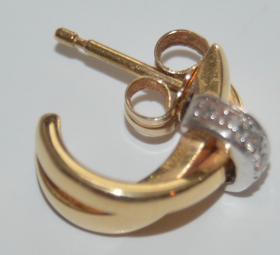 Guy Laroche 18K Gold and Diamond Earrings