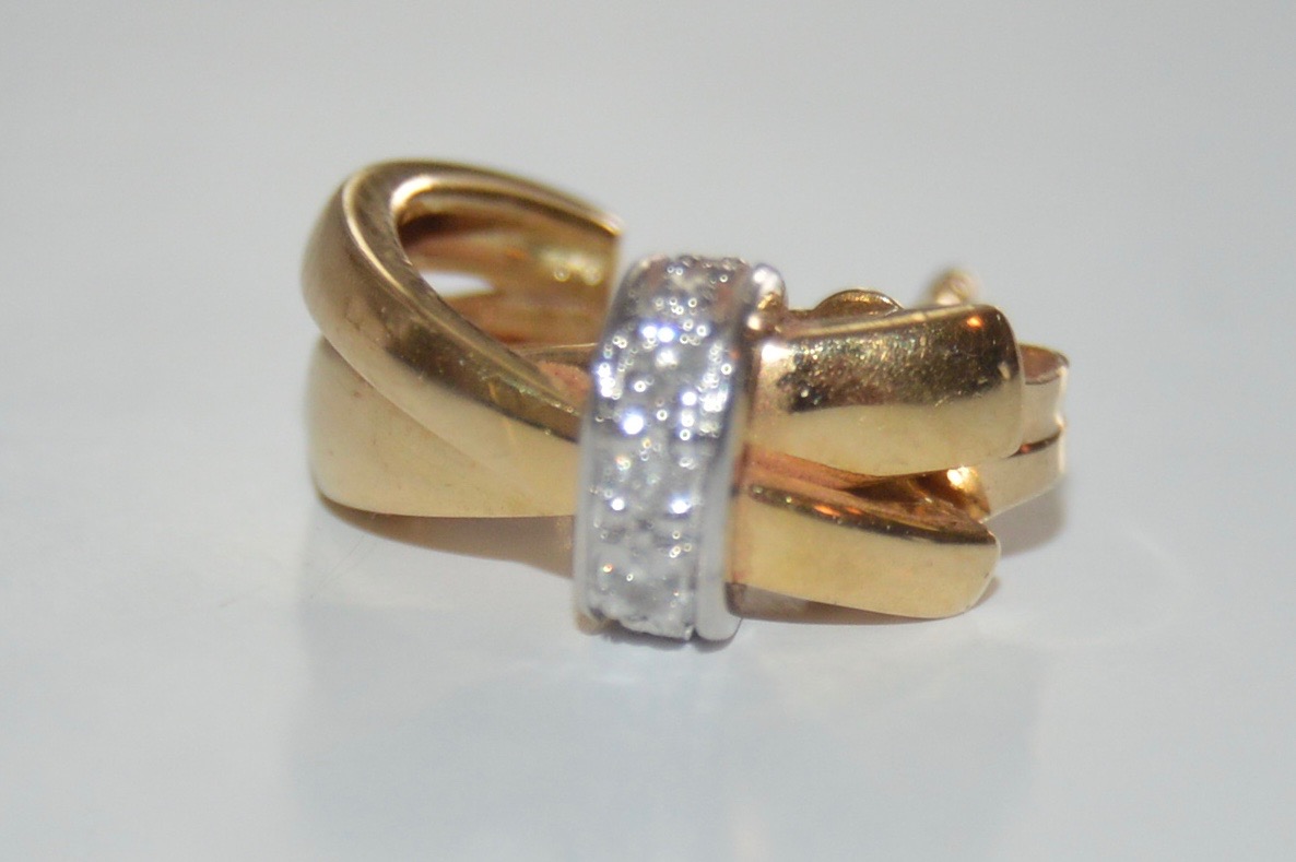 Guy Laroche 18K Gold and Diamond Earrings