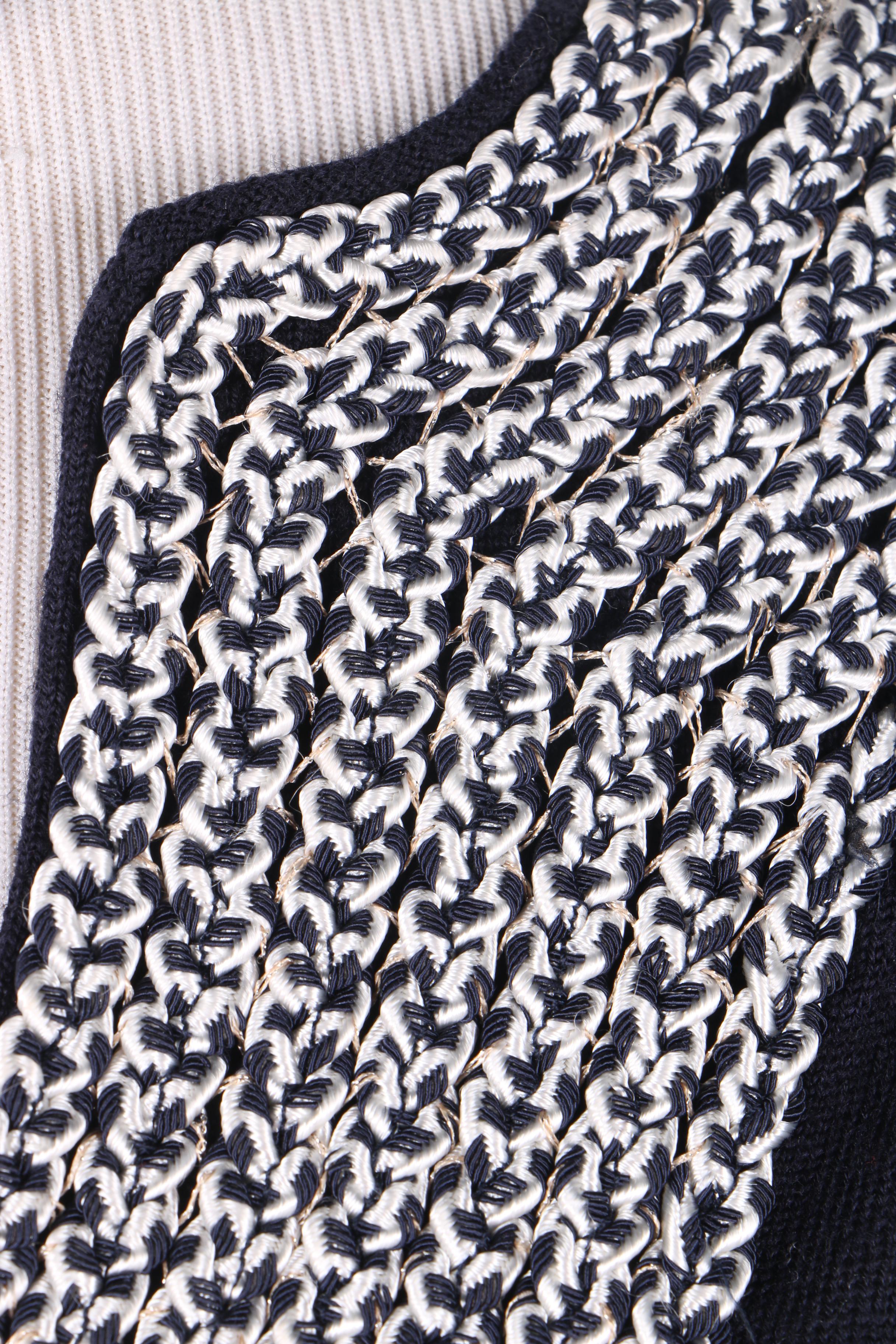 Tory Burch Navy and White Tunic Top