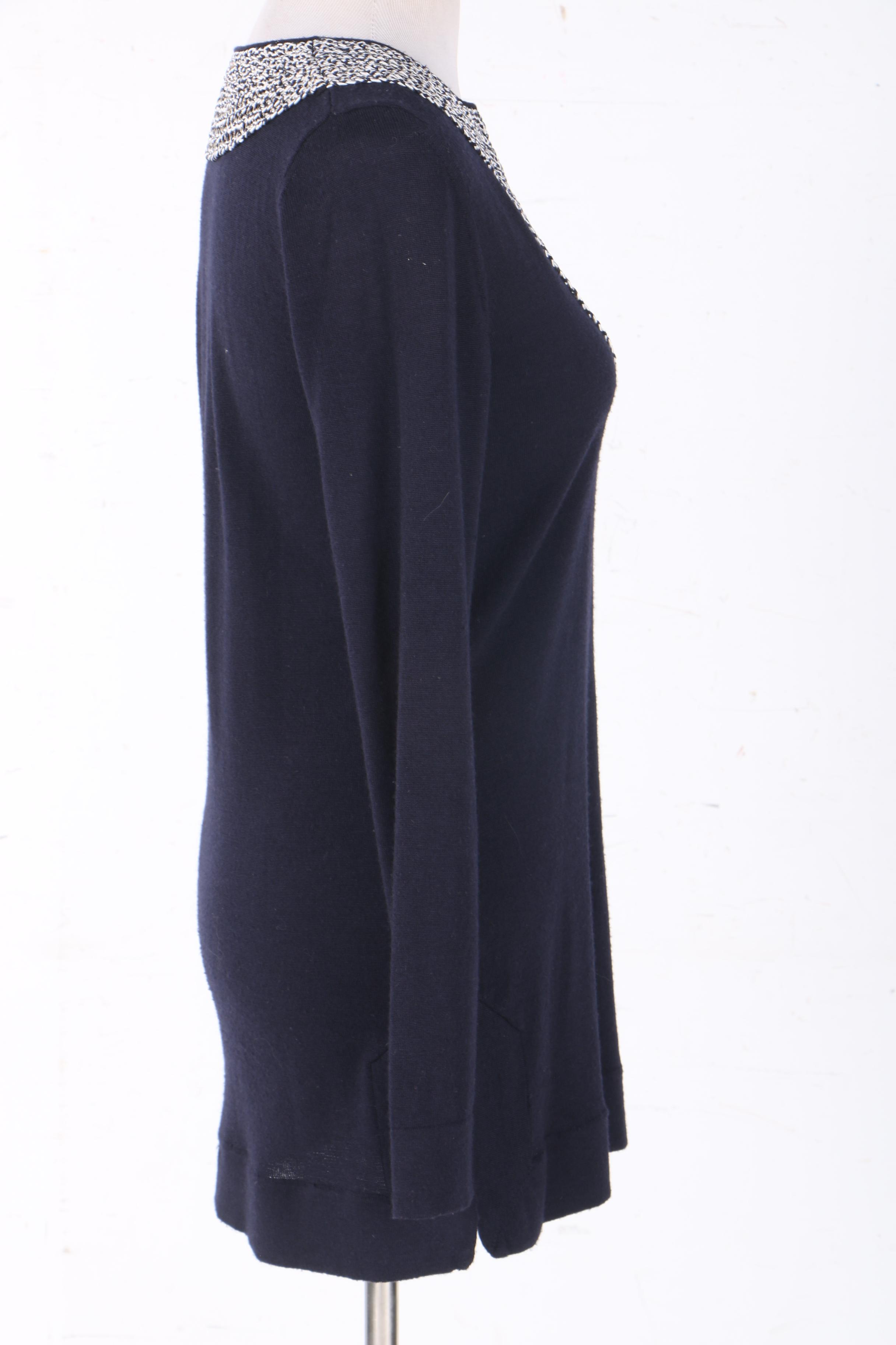 Tory Burch Navy and White Tunic Top