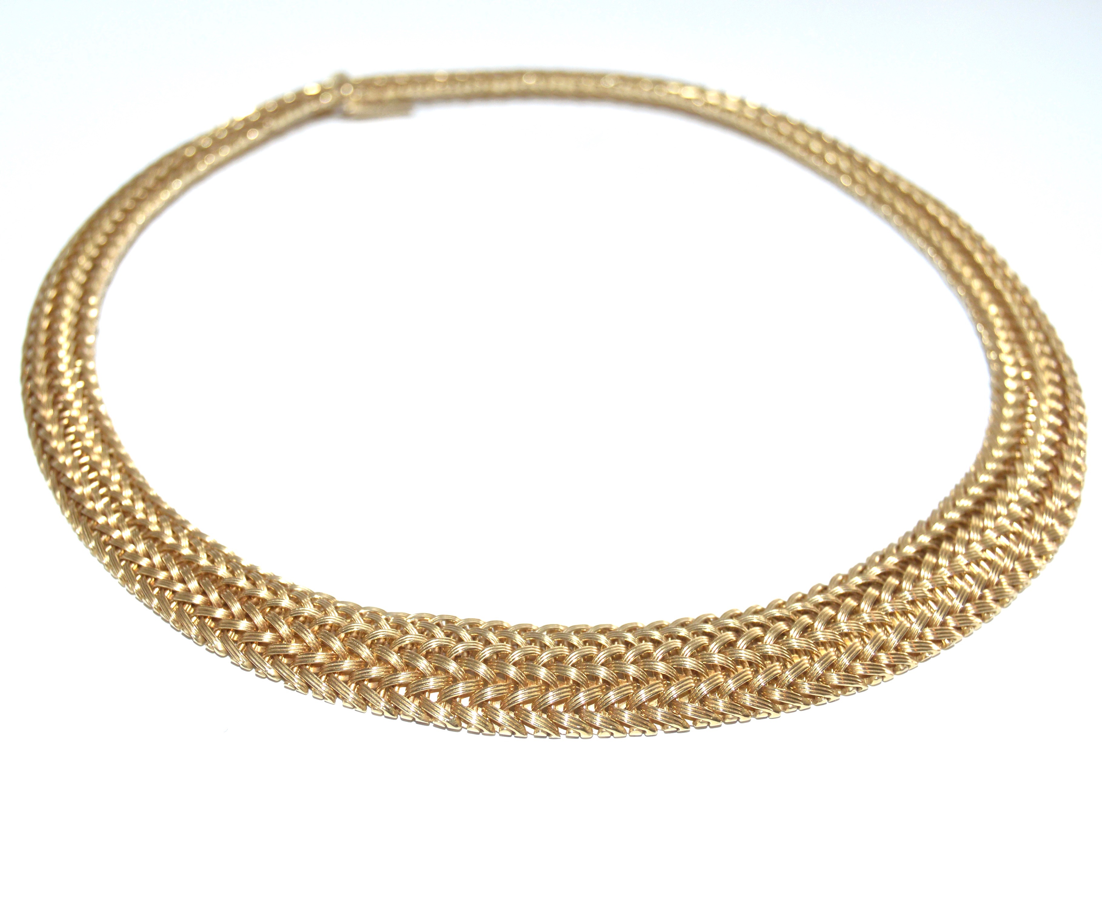 14K Yellow Gold Braided Necklace