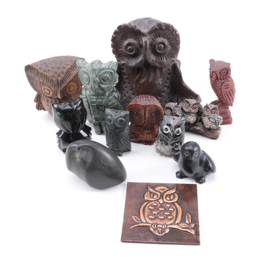 A Collection of Owl Figurines
