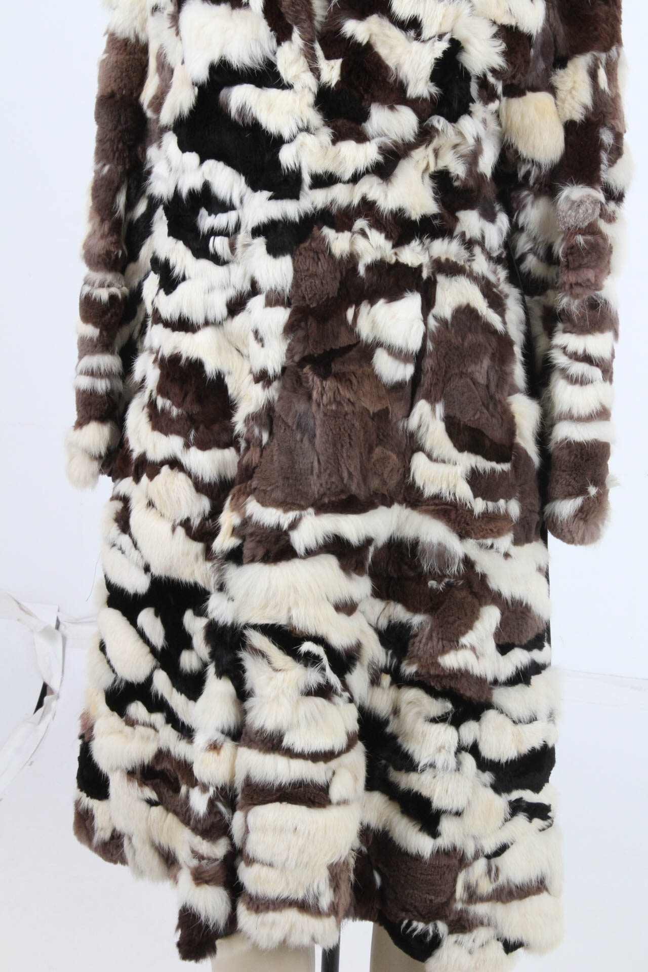 Vintage Patchwork Rabbit Fur Coat