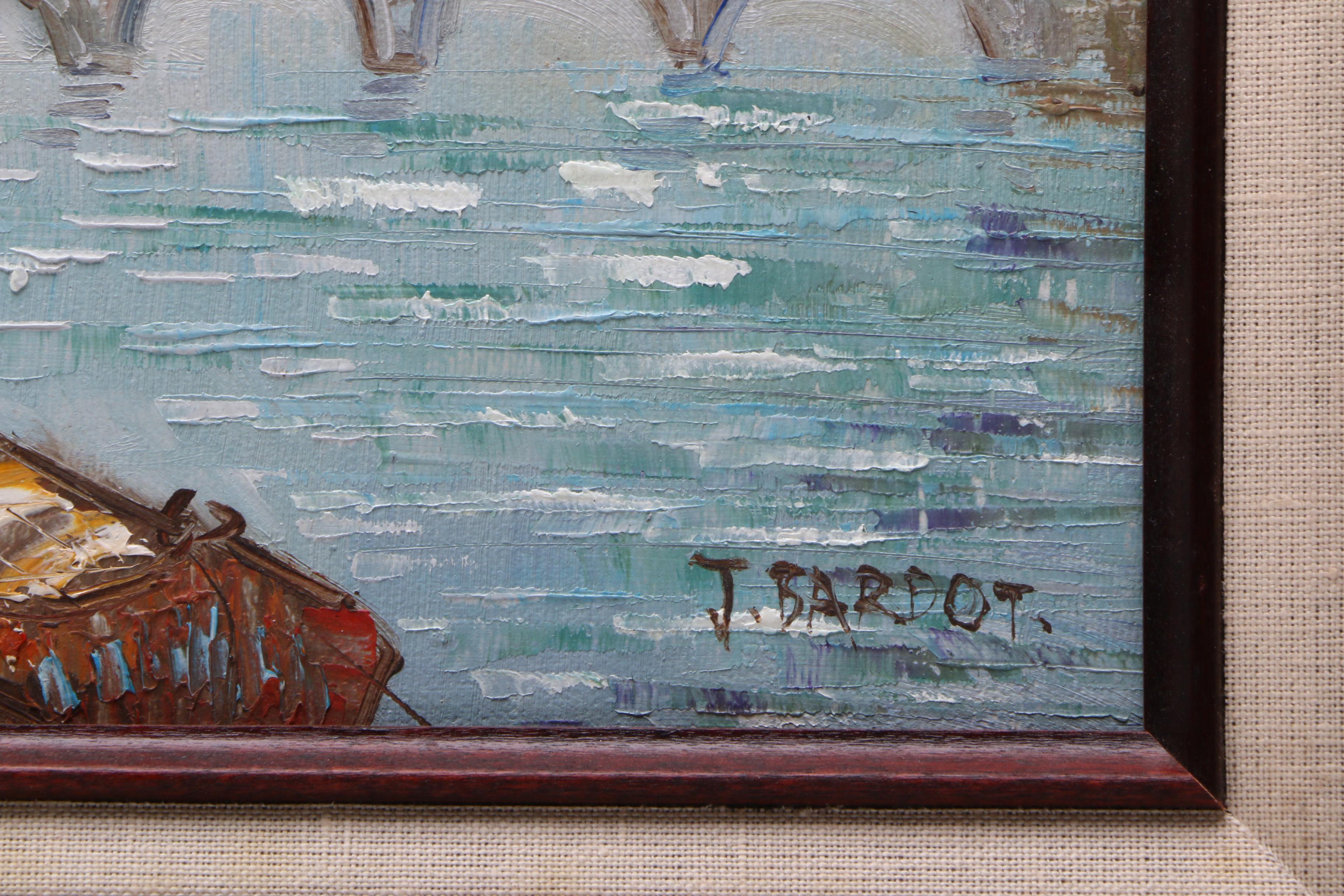J. Bardot Oil Painting of the Seine River