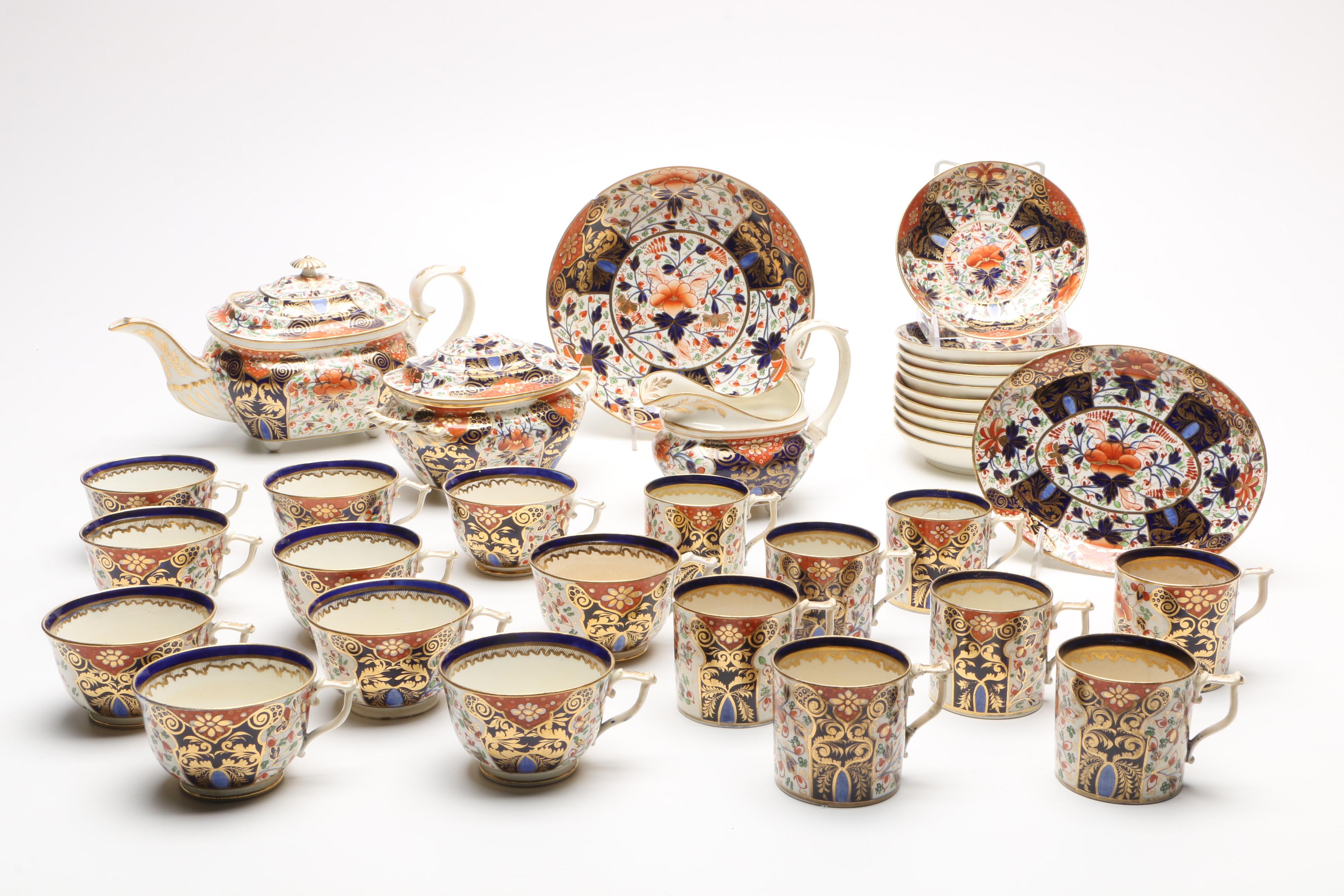 Antique Derby Imari "Witches" Tea Service