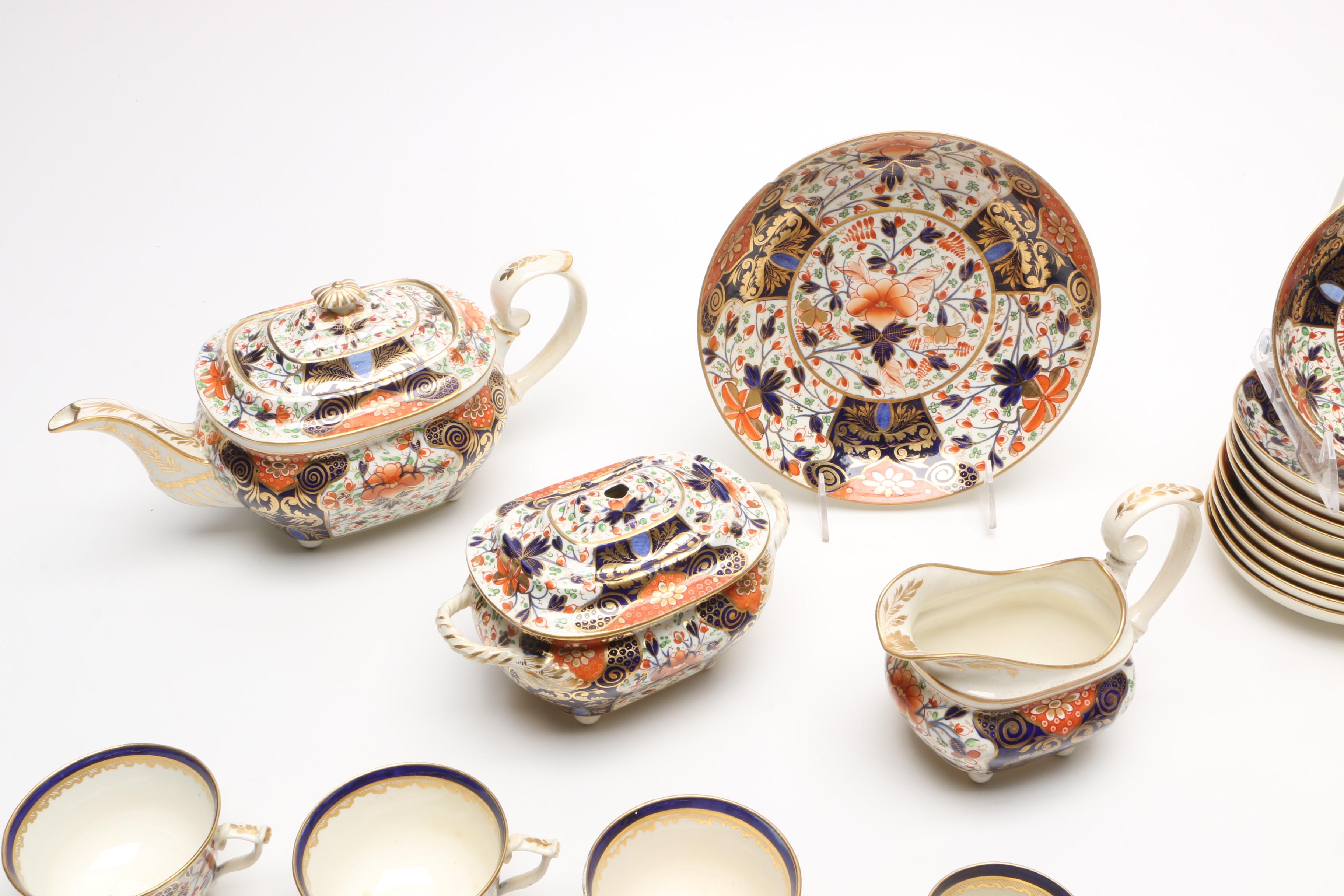 Antique Derby Imari "Witches" Tea Service