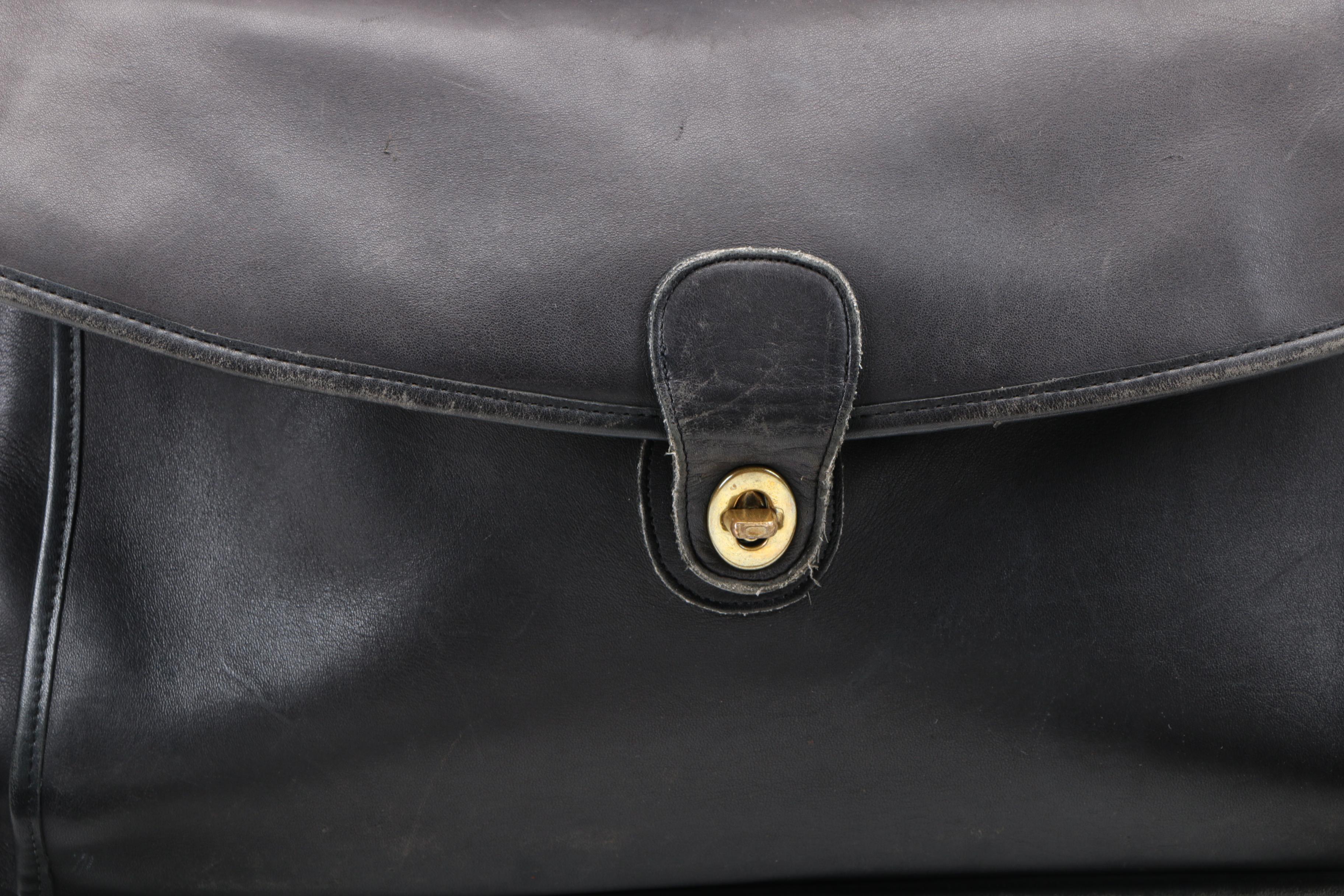 Vintage Coach Legacy Black Leather Briefcase