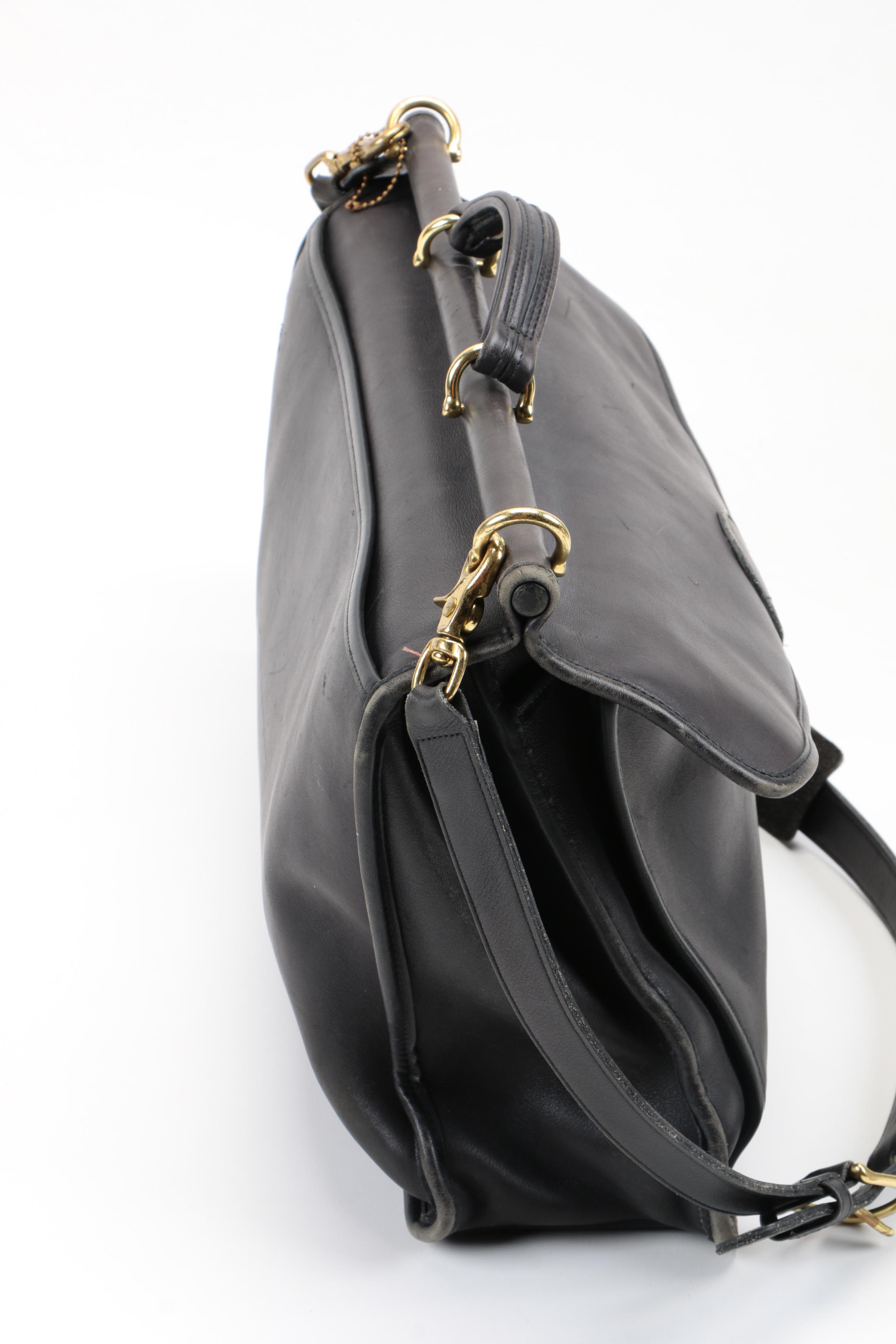 Vintage Coach Legacy Black Leather Briefcase