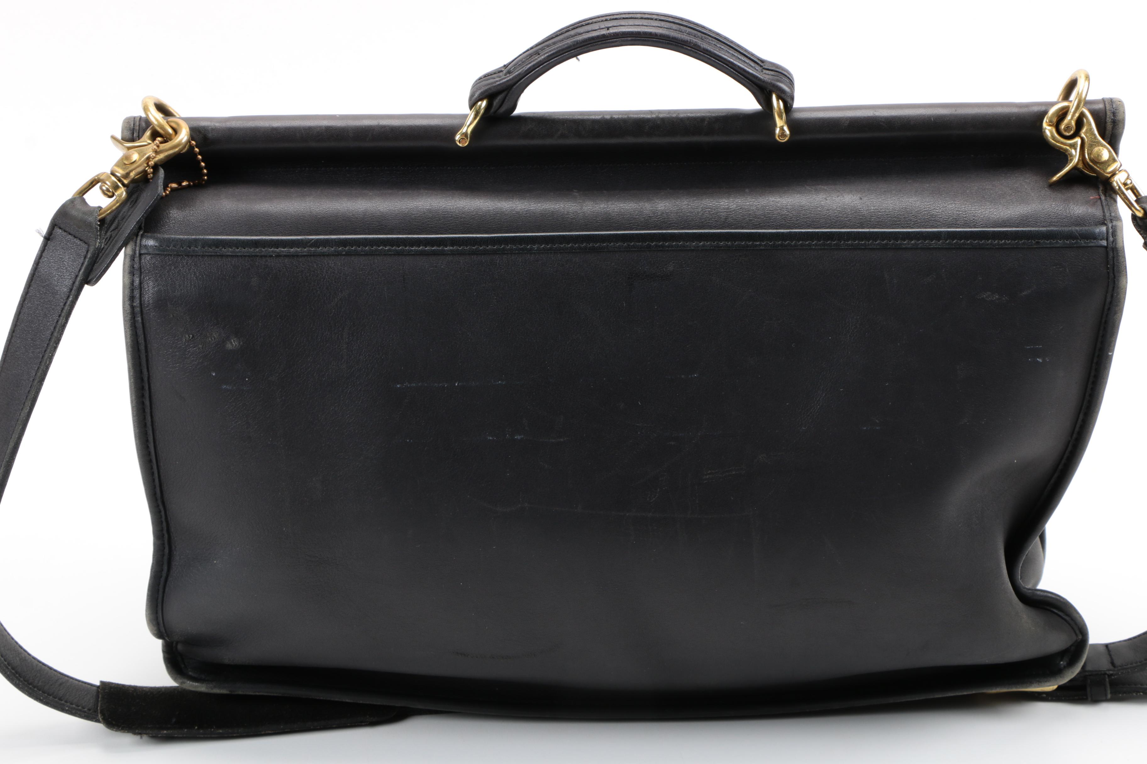 Vintage Coach Legacy Black Leather Briefcase