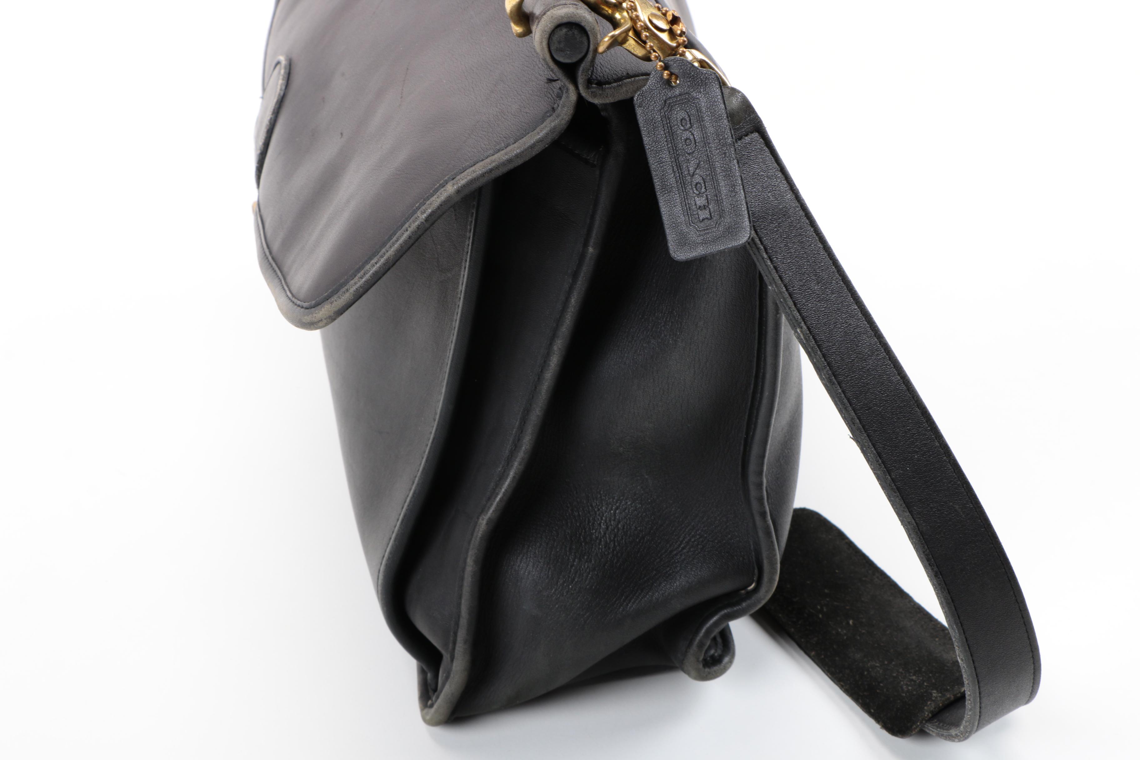 Vintage Coach Legacy Black Leather Briefcase