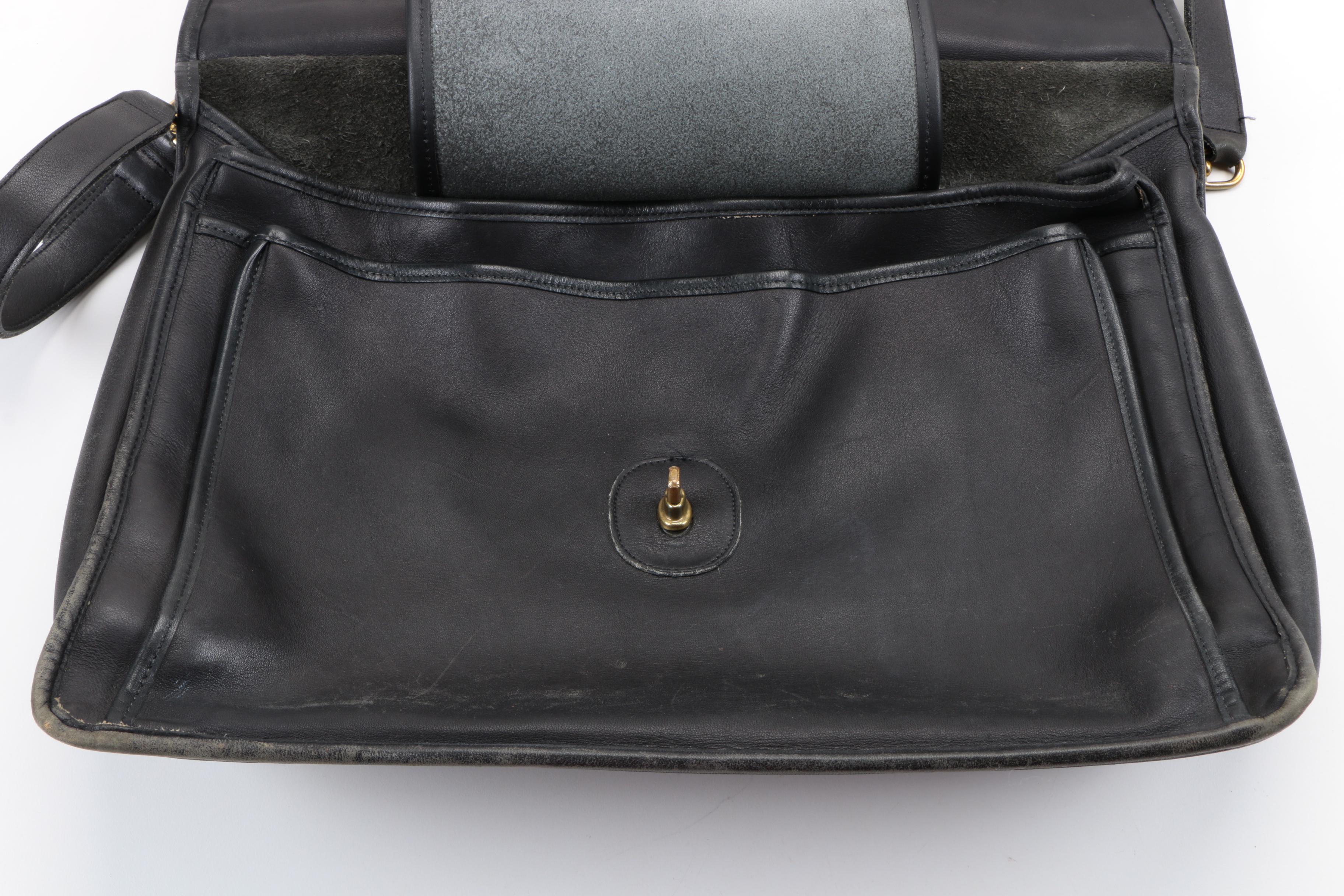 Vintage Coach Legacy Black Leather Briefcase