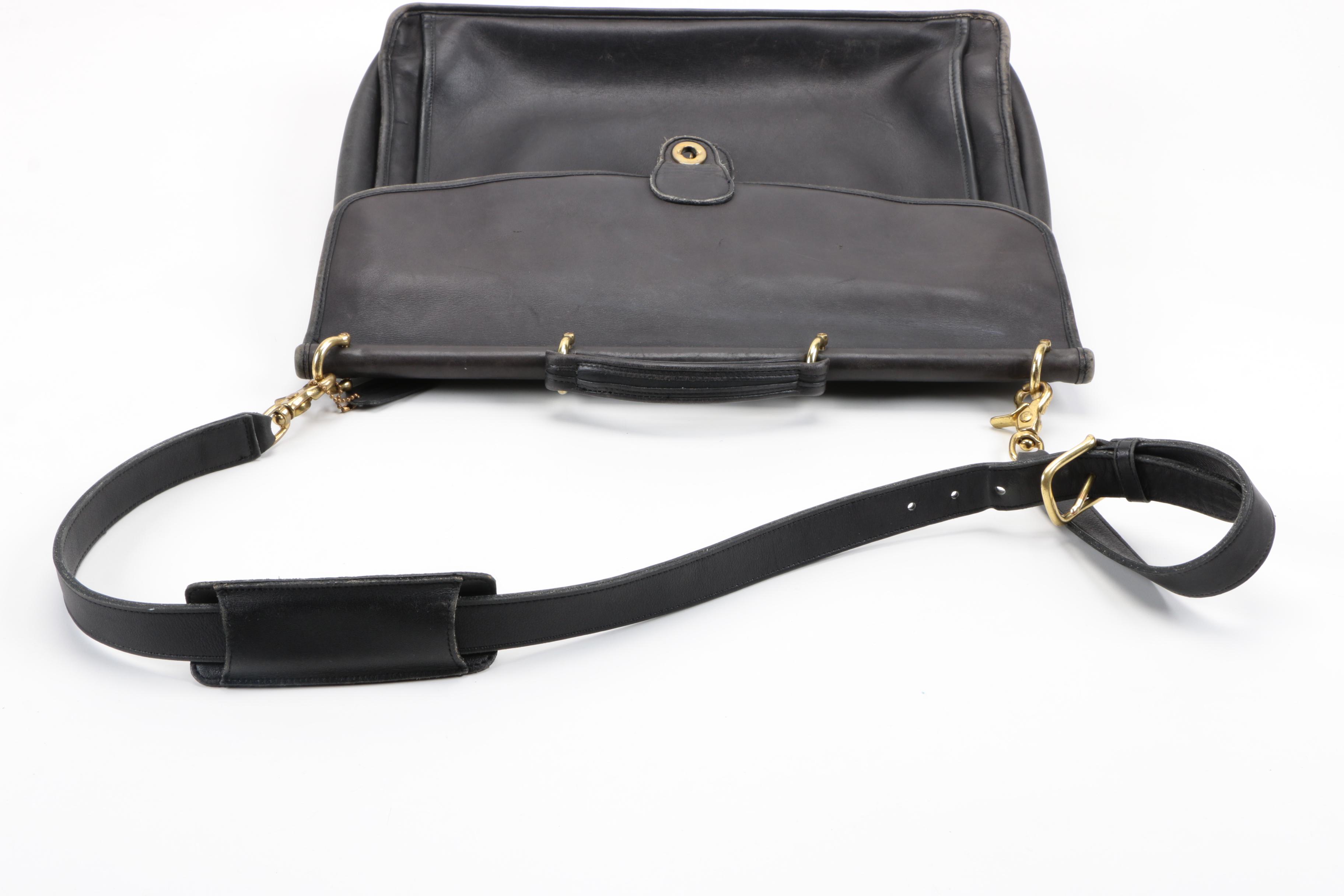 Vintage Coach Legacy Black Leather Briefcase