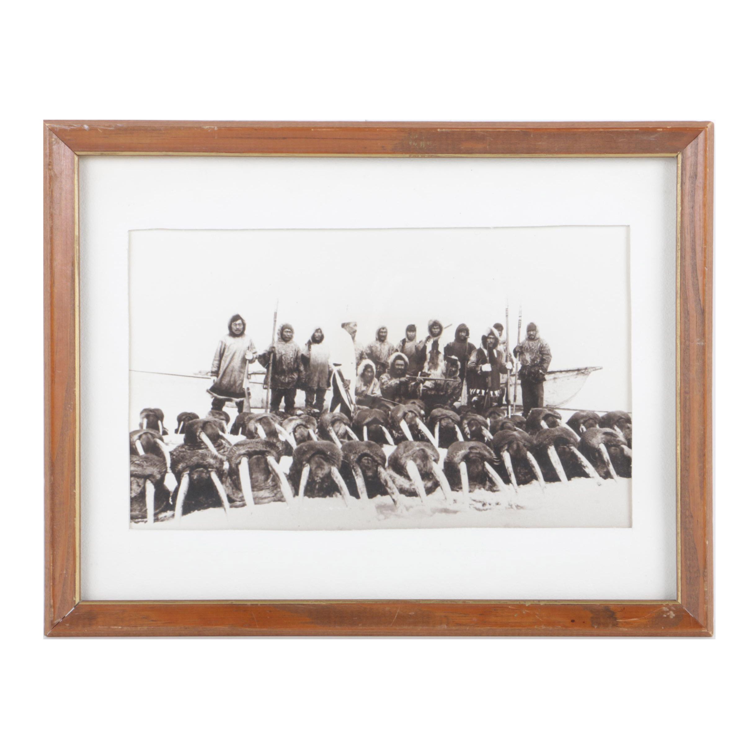 Photograph of Captain Louis Lane's Crew After a Walrus Hunt