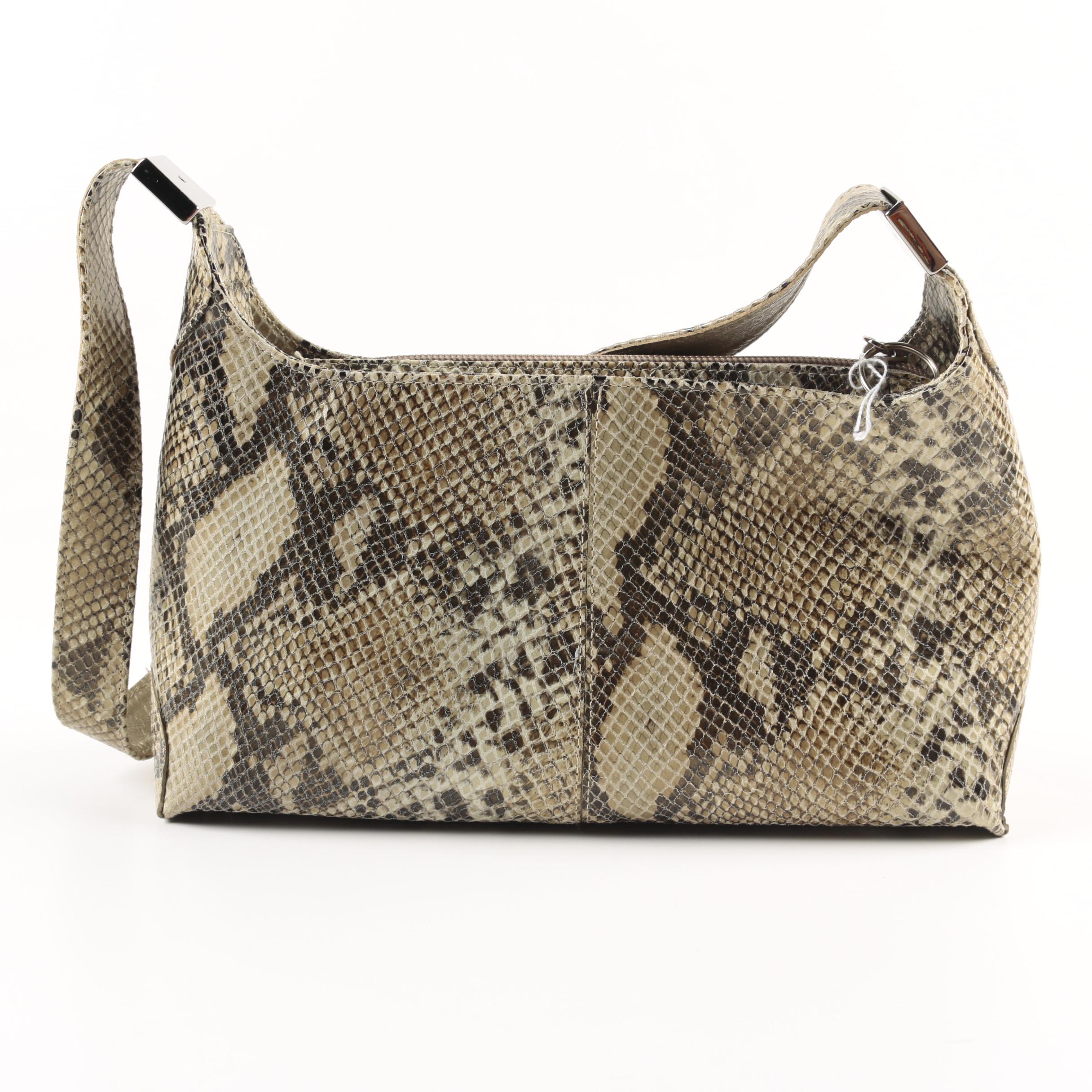 Stuart Weitzman Sueded Python Shoulder Bag