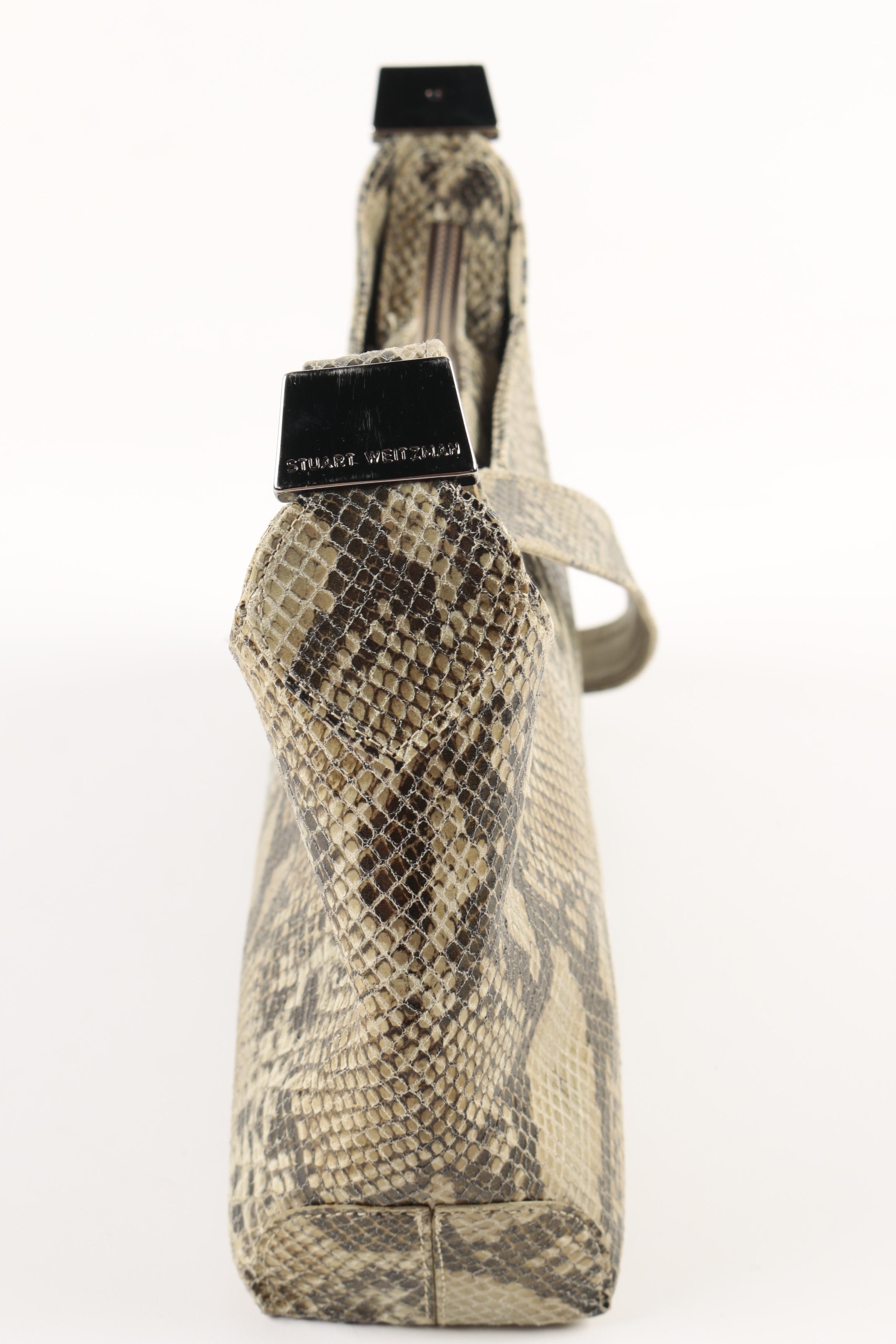 Stuart Weitzman Sueded Python Shoulder Bag