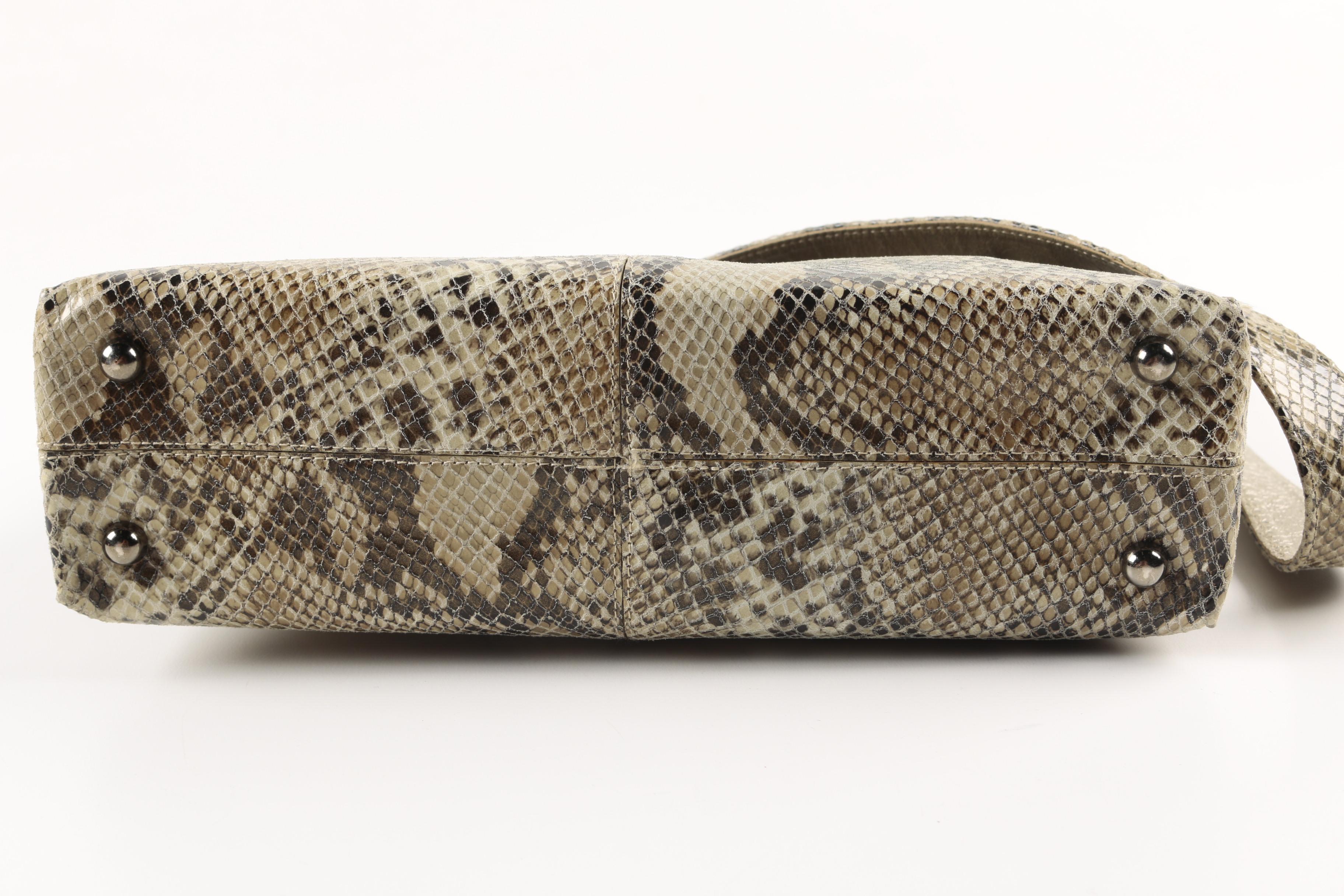 Stuart Weitzman Sueded Python Shoulder Bag