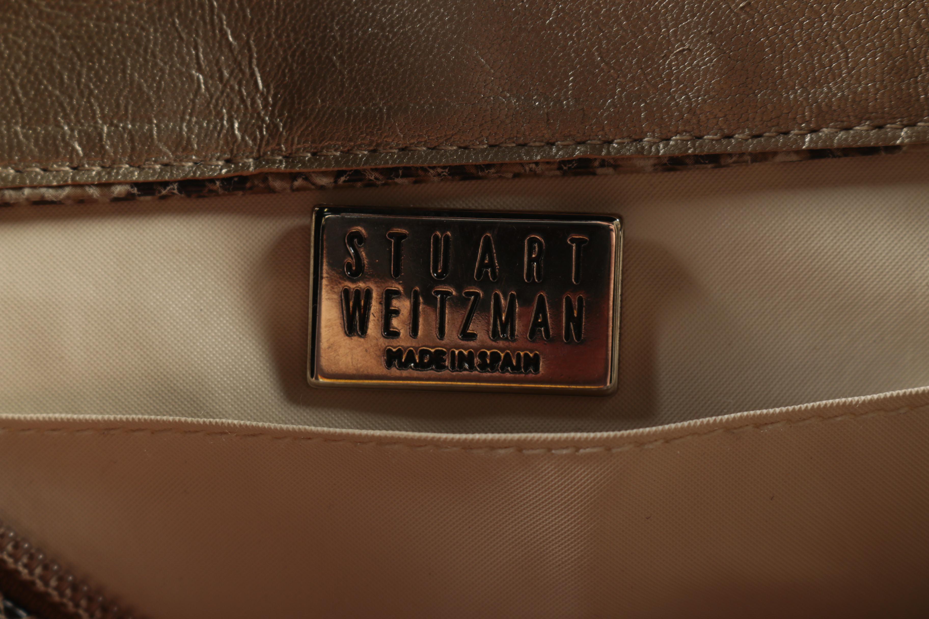 Stuart Weitzman Sueded Python Shoulder Bag