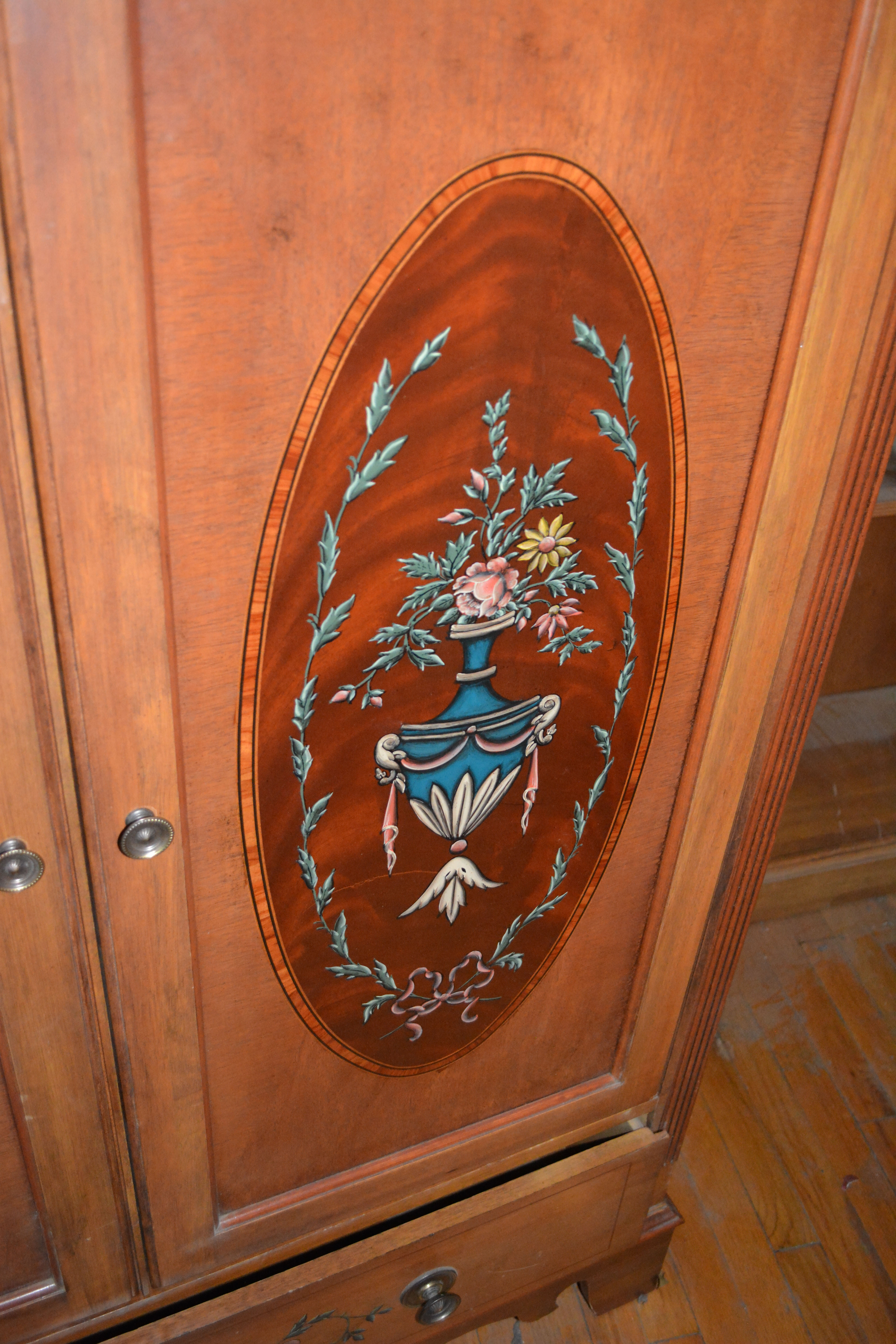 Adams Style Mahogany Entertainment Armoire by Jasper Cabinet