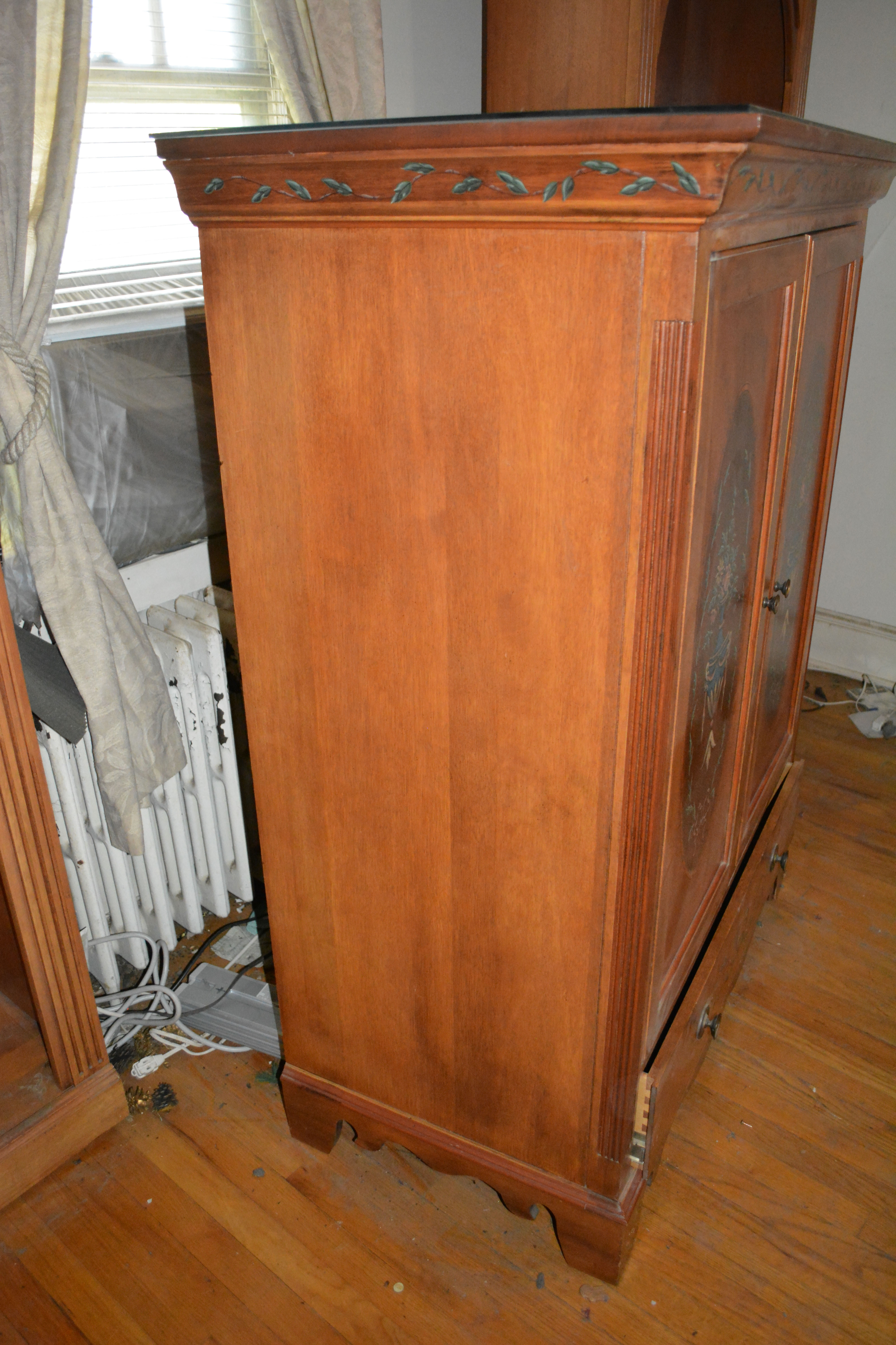 Adams Style Mahogany Entertainment Armoire by Jasper Cabinet