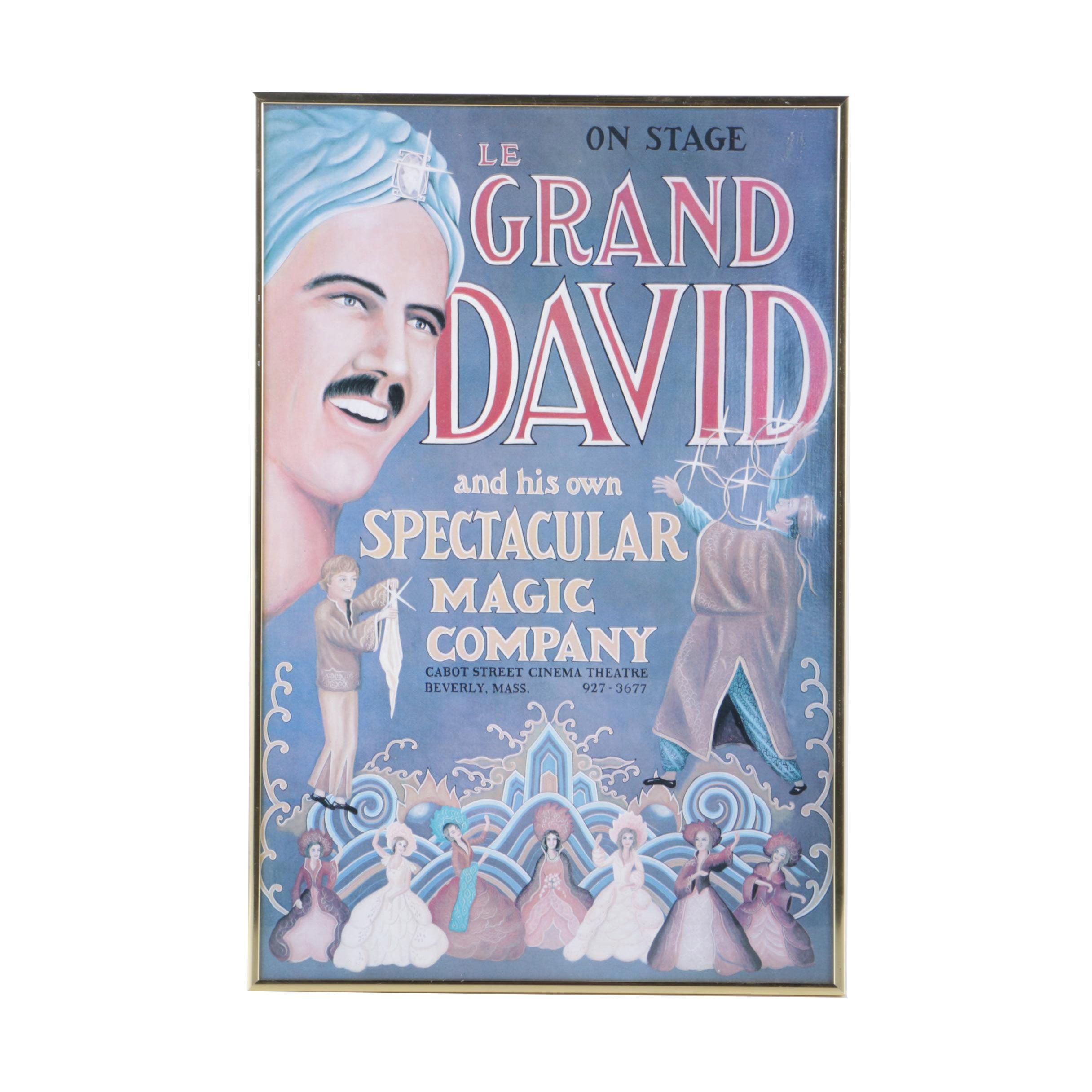 Reproduction Offset Lithograph Poster on Paper for Le Grand David