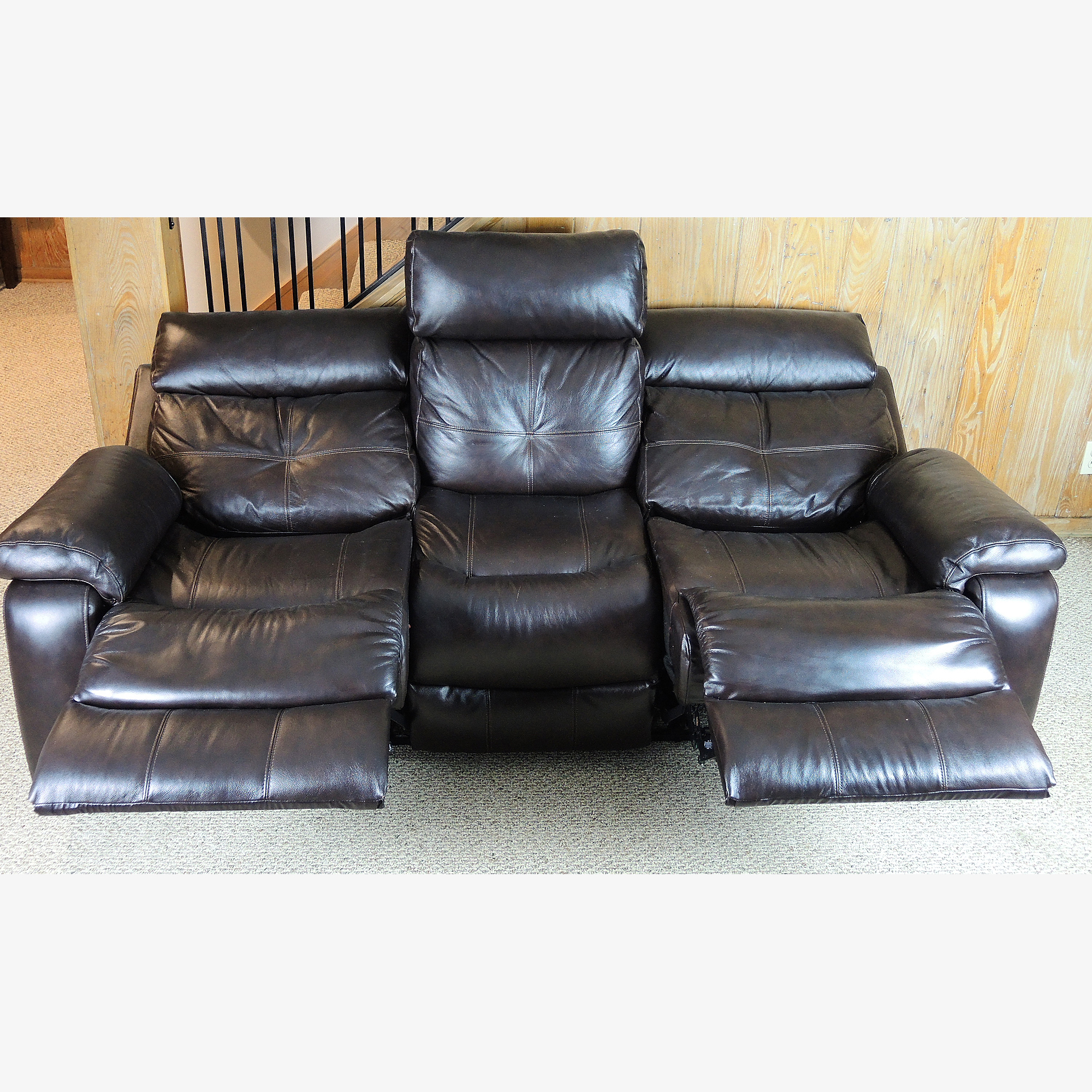 Leggett & Platt Leather Reclining Sofa